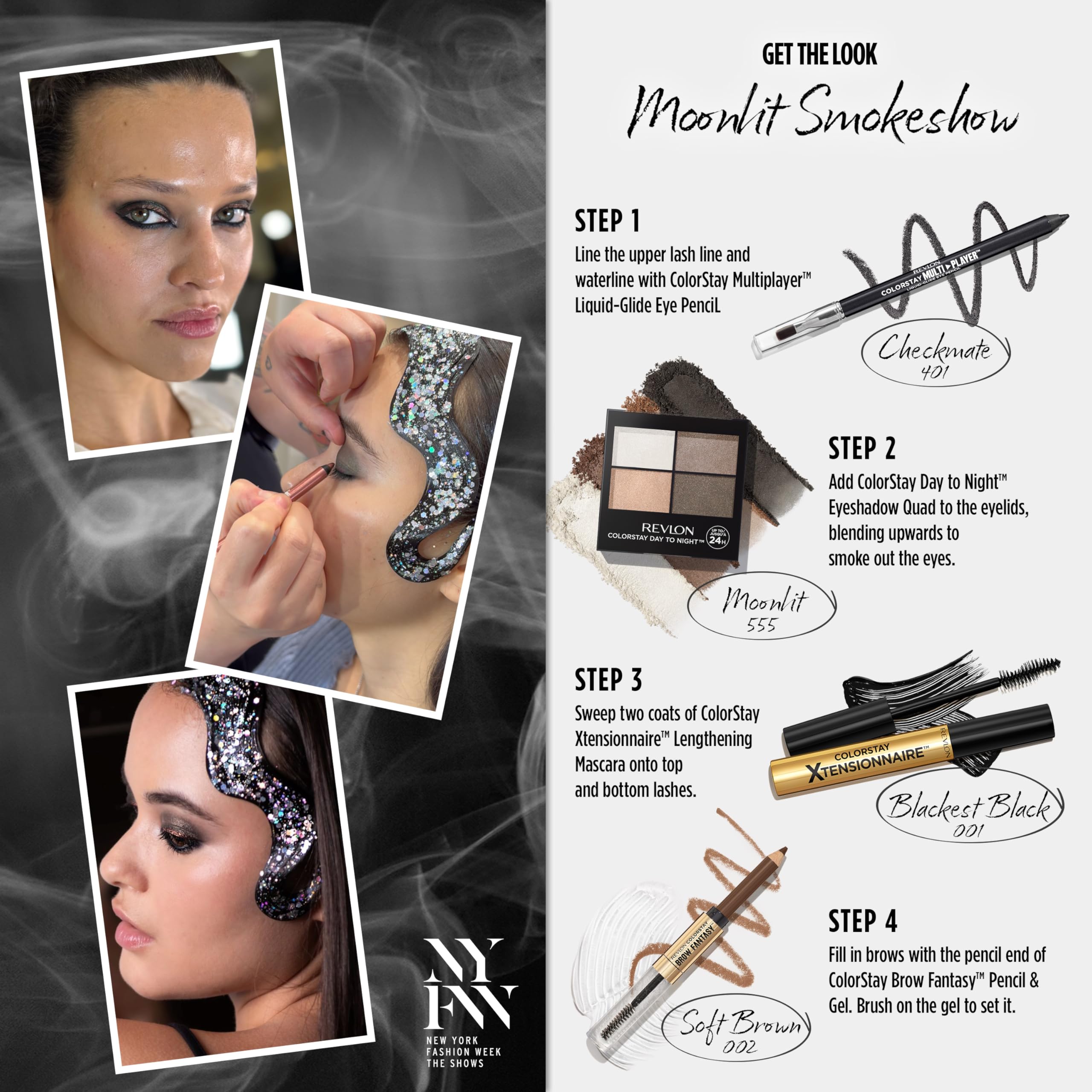 Revlon ColorStay Xtensionnaire Lengthening Lash Serum and Mascara In One, Tapered Brush for 2X Longer Looking Eyelashes, Infused with Pro Vitamin B5, Smudge-Proof, 211 Black Waterproof