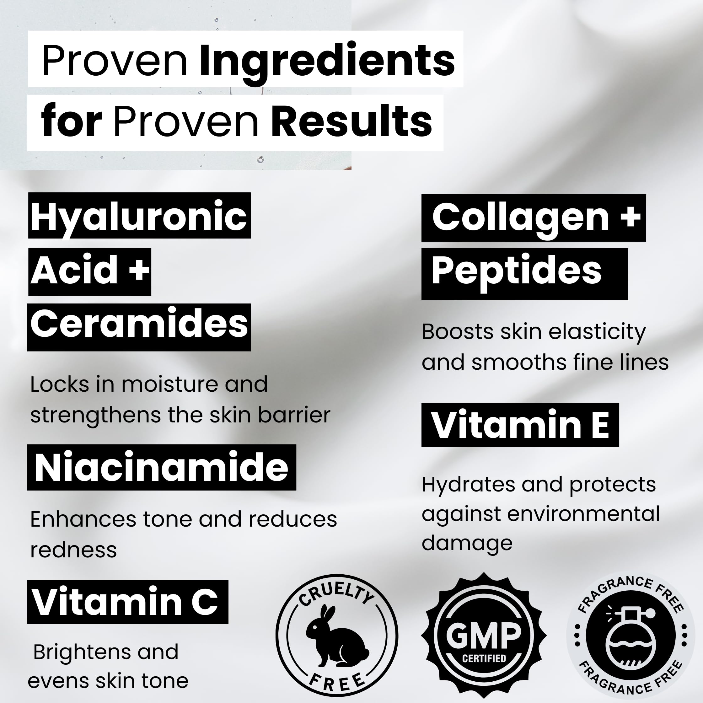 92 Degrees Super 5 Anti-Aging Face Cream, 1.7 Fl Oz, with Vitamin C, Hyaluronic Acid, Collagen, Niacinamide, Fragrance Free