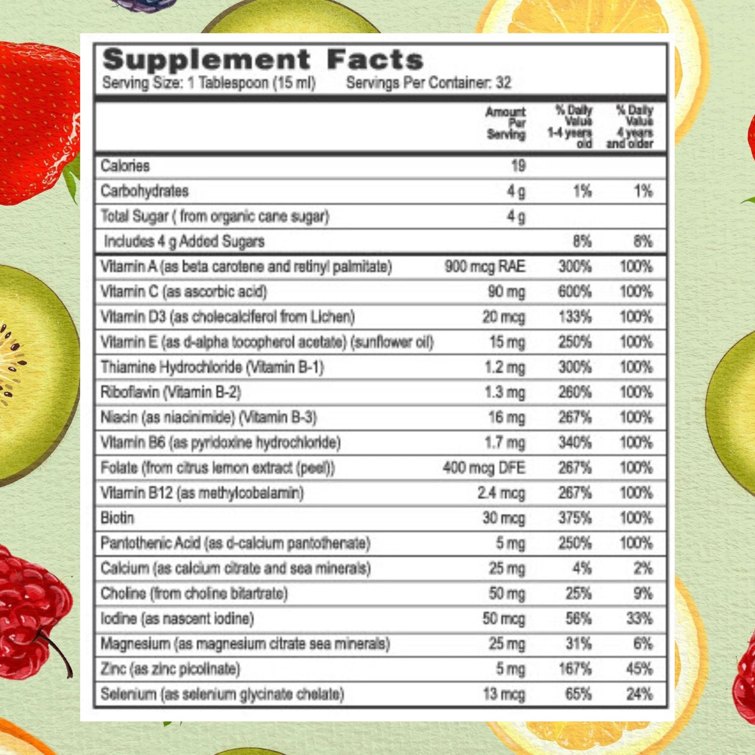 Go Healthy Kids Liquid Multivitamin - Vegan Vitamin Supplement Supports Children's Growth, Development & Immune Function, Ages 1 & Up, Delicious Fruit Flavor - 32 Servings