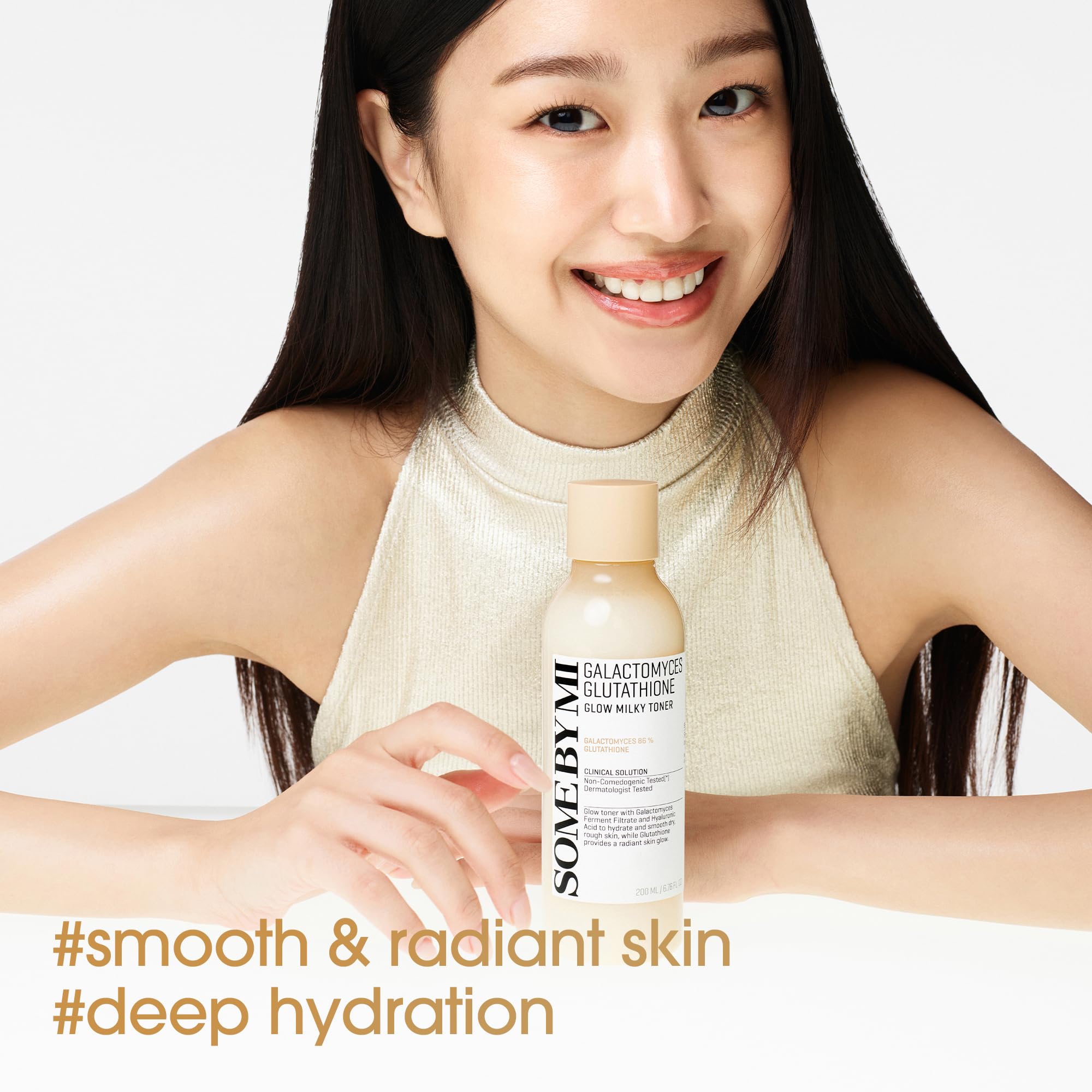 SOME BY MI Galactomyces Glutathione Glow Milky Toner - 6.76Oz, 200ml - Hydrating & Brightening Korean Milky and Rice Toner with Glutathione & Vitamin C for Smooth, Radiant Skin - Korean Skin Care