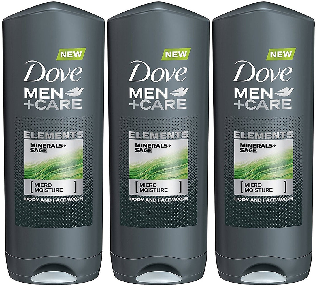 Dove Men + Care Elements Body Wash, Minerals and Sage, 13.5 Ounce(Pack of 3)