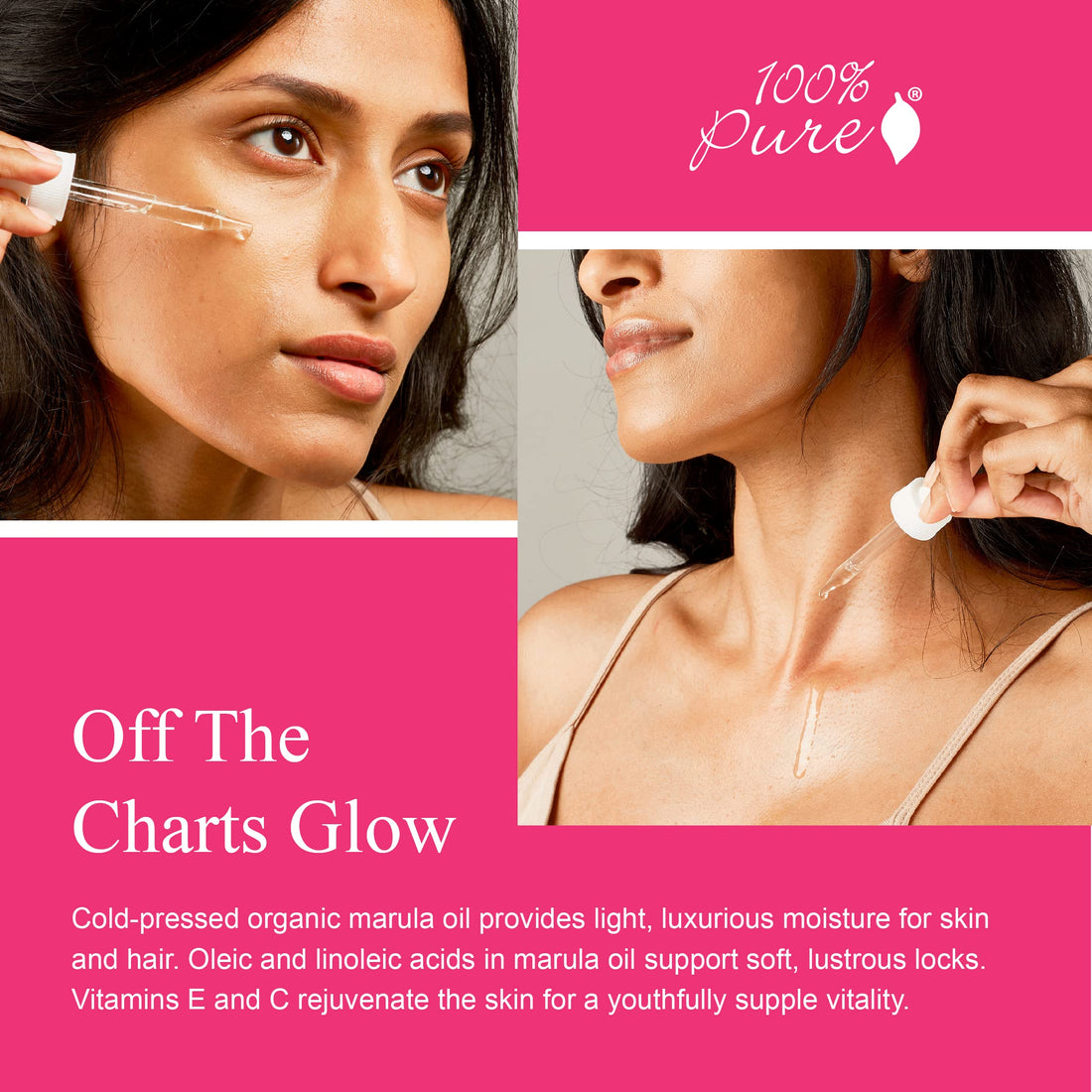 100% PURE Organic Marula Oil Cold-Pressed For Face Body Hair Hydrating Vitamins & Omega Fatty Acids Support Glowing Plumped Up Youthful Skin - Natural Moisturizer Facial Radiance - Vegan - 1oz