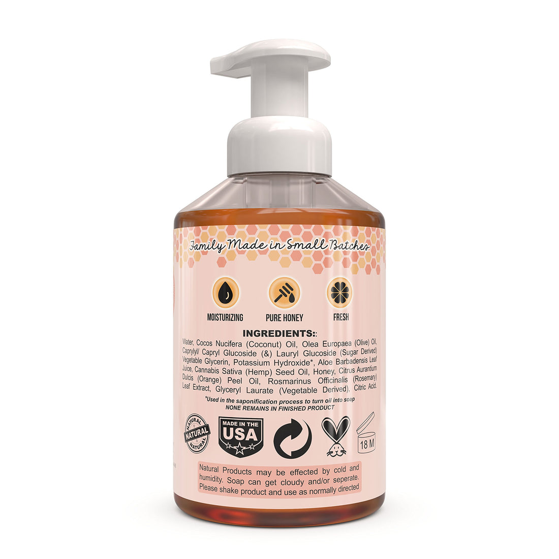 Orange, 32 Ounce: Beessential All Natural Foaming Hand Soap, Orange Essential Oils, Made With Moisturizing Aloe & Honey - Made In The Usa, 16 Oz 2 Pack