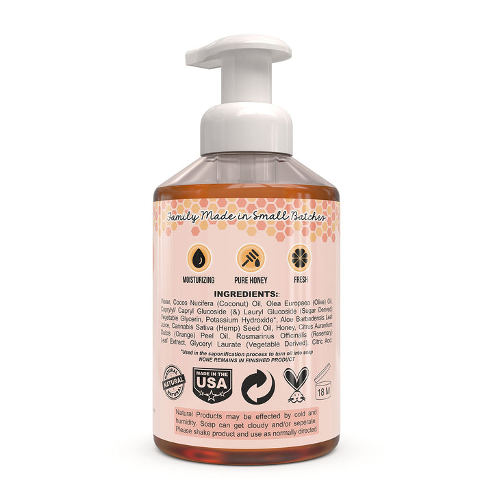 Orange, 32 Ounce: Beessential All Natural Foaming Hand Soap, Orange Essential Oils, Made With Moisturizing Aloe & Honey - Made In The Usa, 16 Oz 2 Pack