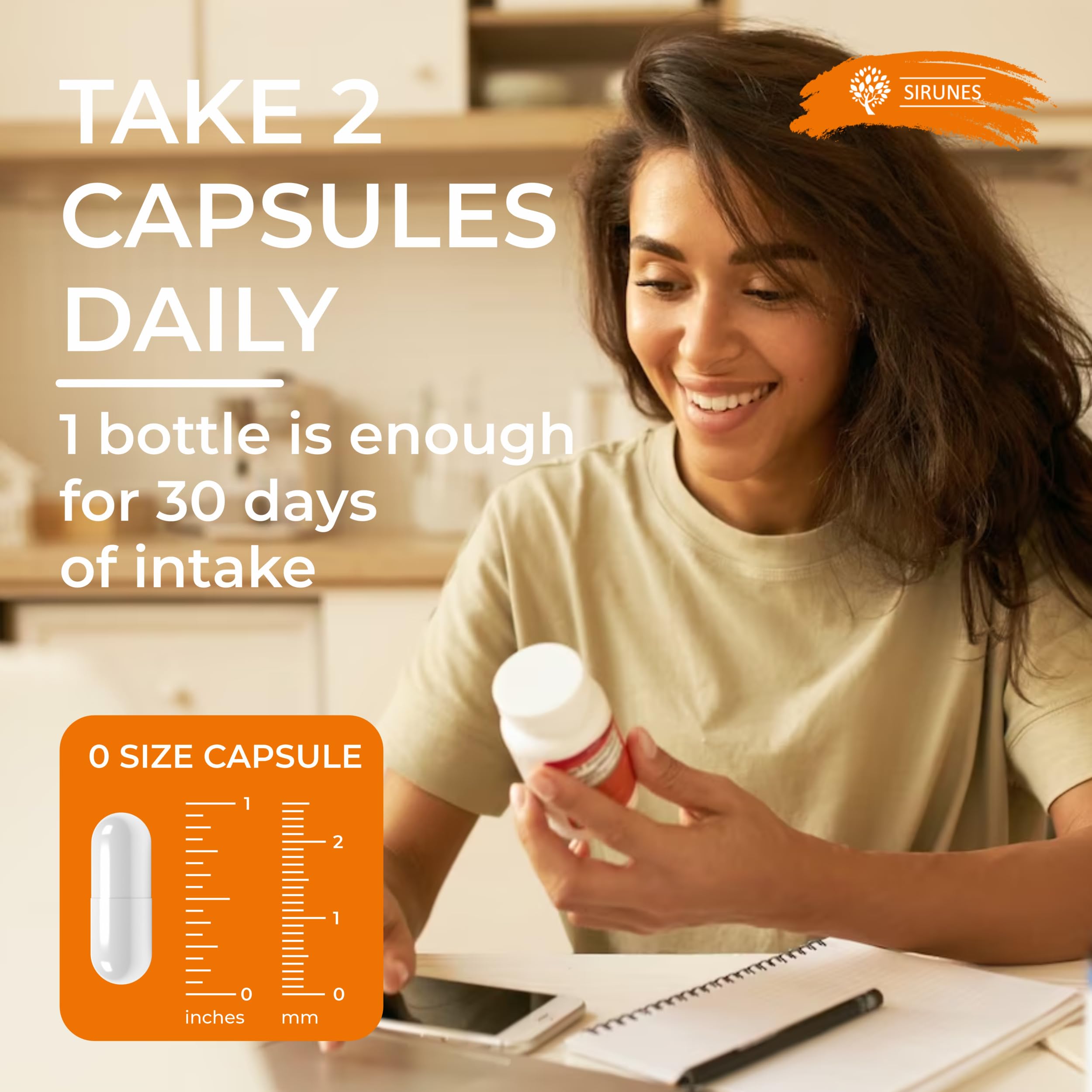 SIRUNES Bovine Collagen Supplements for Men and Women I Hydrolyzed Grass Fed Bovine Collagen Peptides Dietary Supplement for Joint, Nerve & Bone Support - Non-GMO, Anti-Aging - 100 Capsules