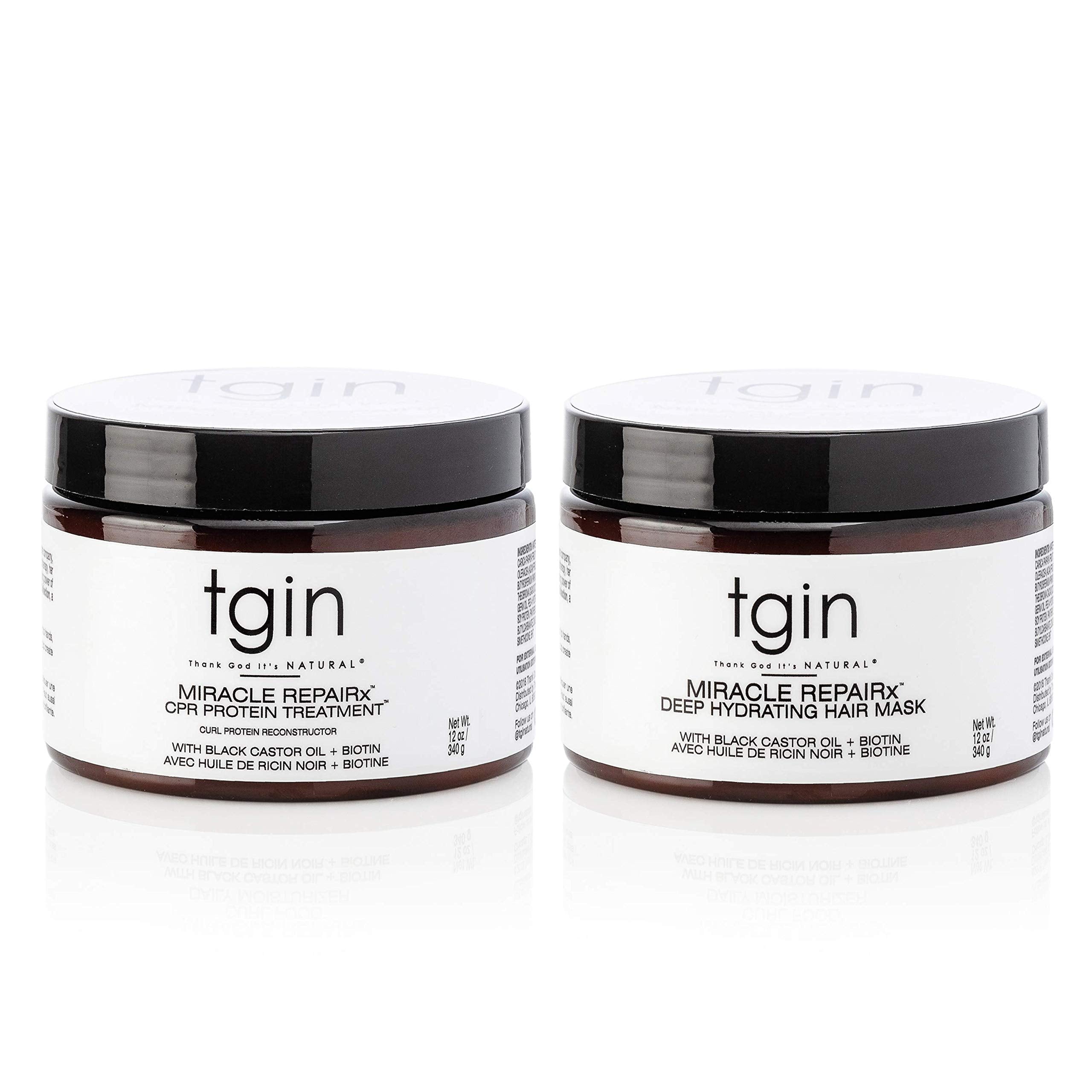 tgin Miracle RepaiRx Strengthening Reconstructor And Mask Duo -12 oz for Damaged Hair - For Damaged Hair - Repair - Protect - Restore