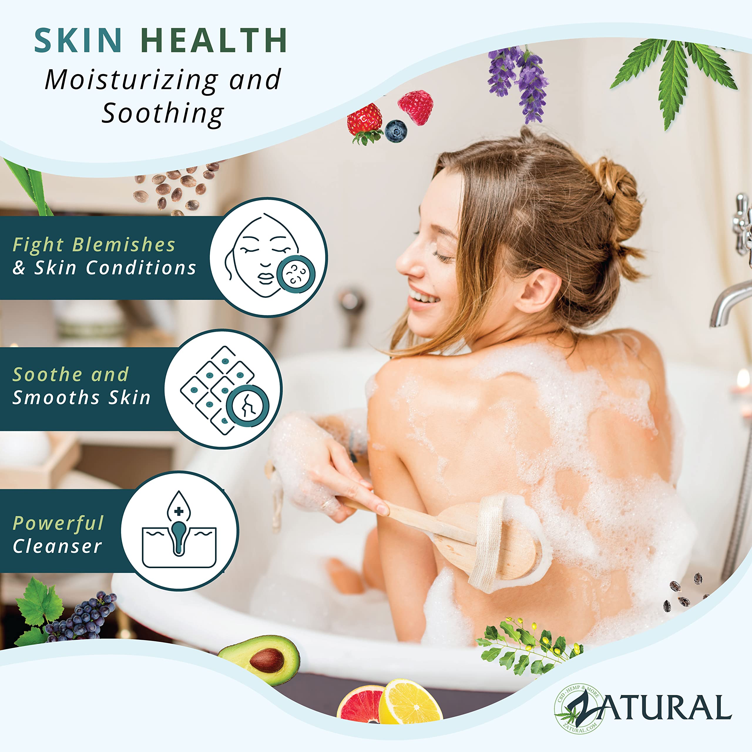 Hemp Bar Soap, 100% Natural Ingredients, Heal, Moisturize, and Cleanse. (5 Bars)