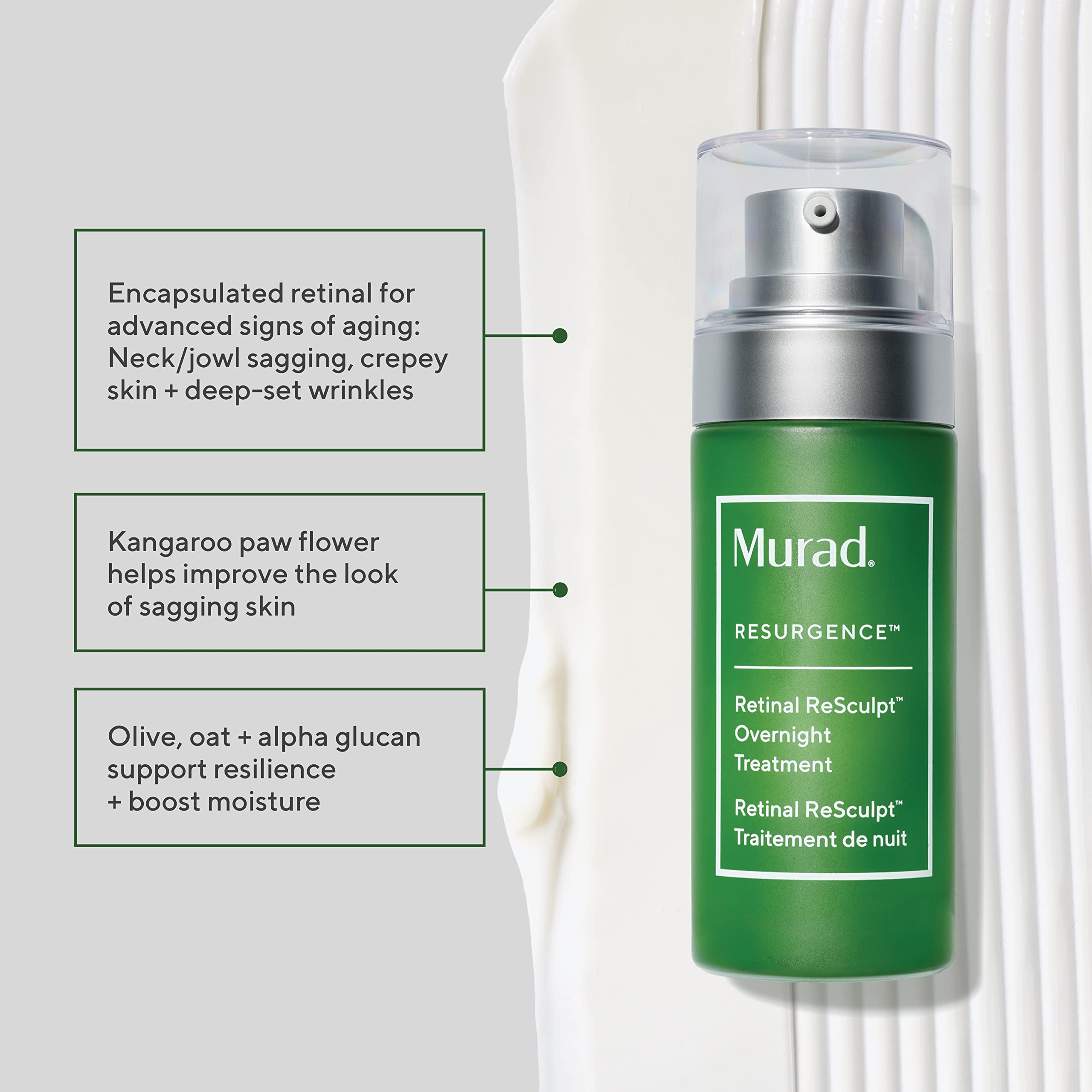 Murad Retinal ReSculpt Overnight Treatment - Advanced Anti-Aging Serum for Lines and Wrinkles – Encapsulated Vitamin A Skin Care for Smoothing, Firming and Lifting Face and Neck, 1.0 Fl Oz