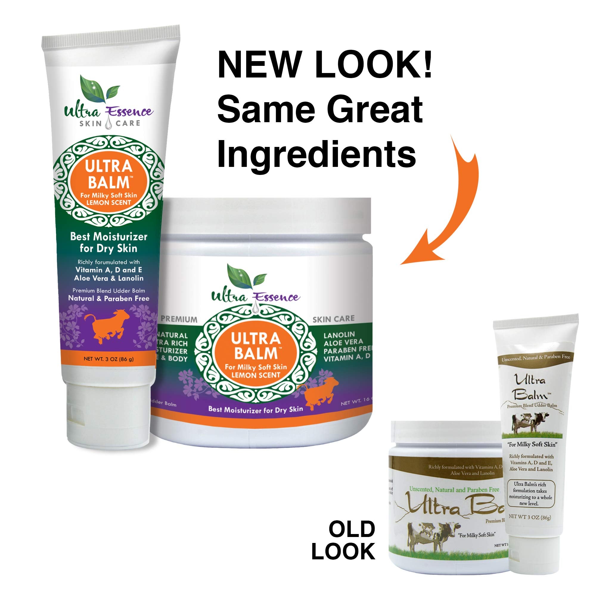 Ultra Balm Daily Moisturizer For Dry Itchy Skin, Psoriasis and Eczema Relief That Contains Lanolin, Vitamins A, D & E, Aloe Vera, To Moisturize Face, Body, Dry Hands & Cracked Heels (Lemon)