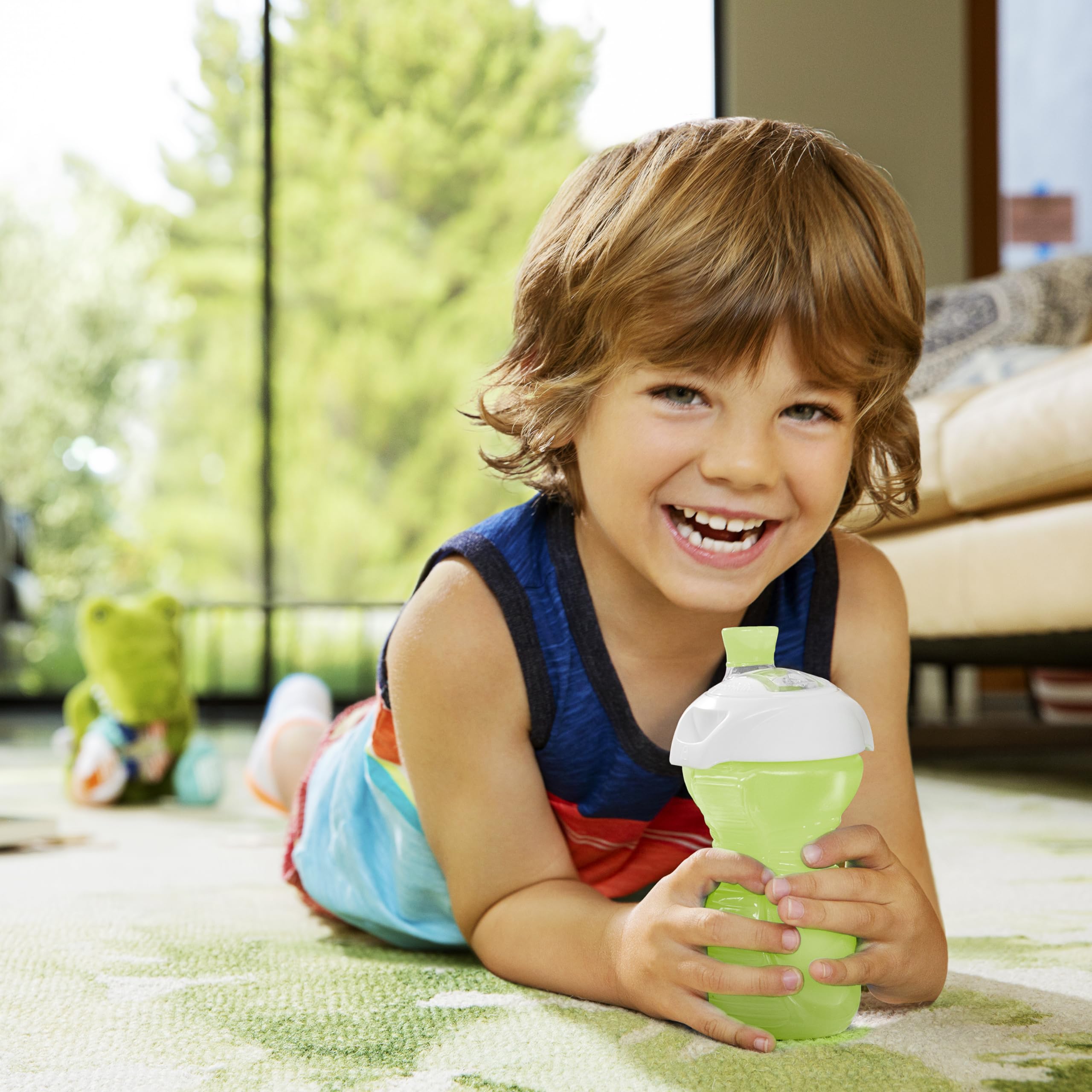 Munchkin® Click Lock™ Bite Proof Sippy Cup, 9 Ounce,2 Count (Pack of 1), Plastic, Blue/Green