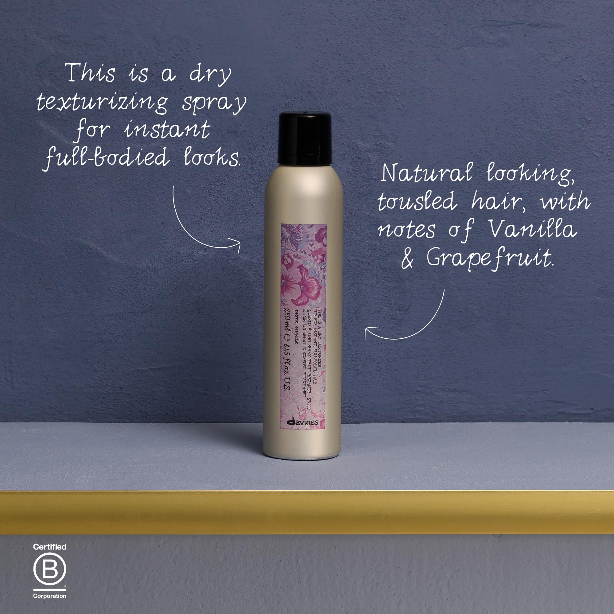 Davines This Is A Dry Texturizer | Texturizing Spray for Full Bodied Hair with Volume, Strong Hold, and Tousled Look | 7.4 oz