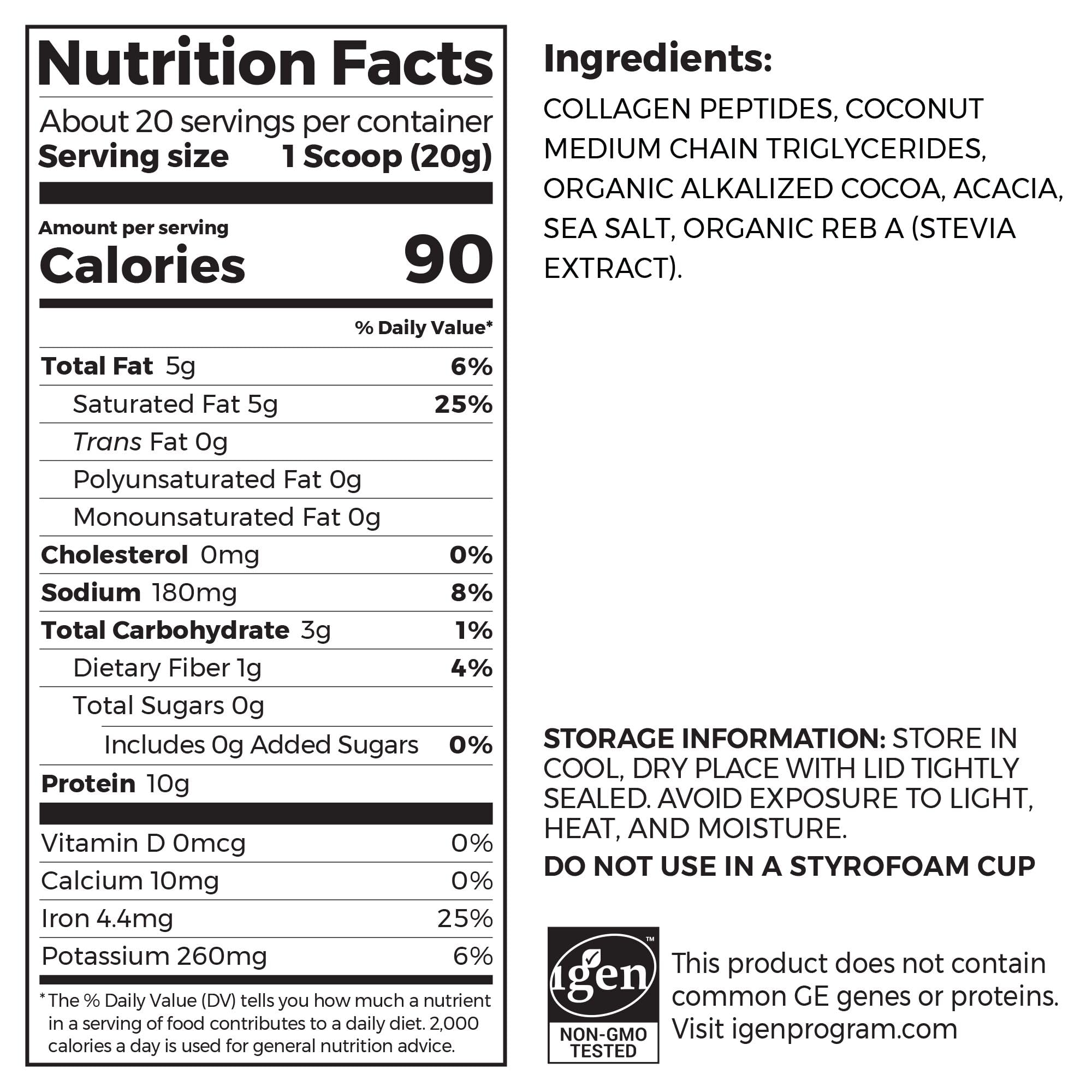 Orgain Keto Collagen Protein Powder, Chocolate - 10g Grass Fed Hydrolyzed Collagen Peptides for Women & Men, Type I & III, 5g MCT Oil - Hair, Skin, Nail, & Joint Support, Non-GMO, Gluten Free - 0.88lb