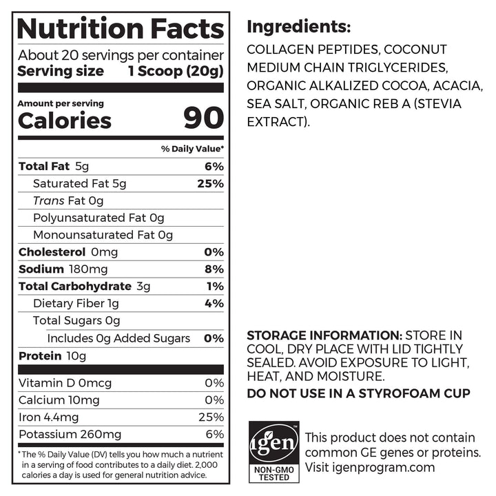 Orgain Keto Collagen Protein Powder, Chocolate - 10g Grass Fed Hydrolyzed Collagen Peptides for Women & Men, Type I & III, 5g MCT Oil - Hair, Skin, Nail, & Joint Support, Non-GMO, Gluten Free - 0.88lb