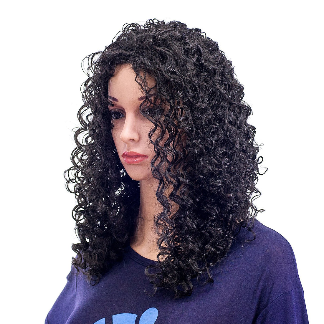Black Color: Swacc 20-Inch Long Big Bouffant Curly Wigs For Women Synthetic Heat Resistant Fiber Hair Pieces With Wig Cap (Black)