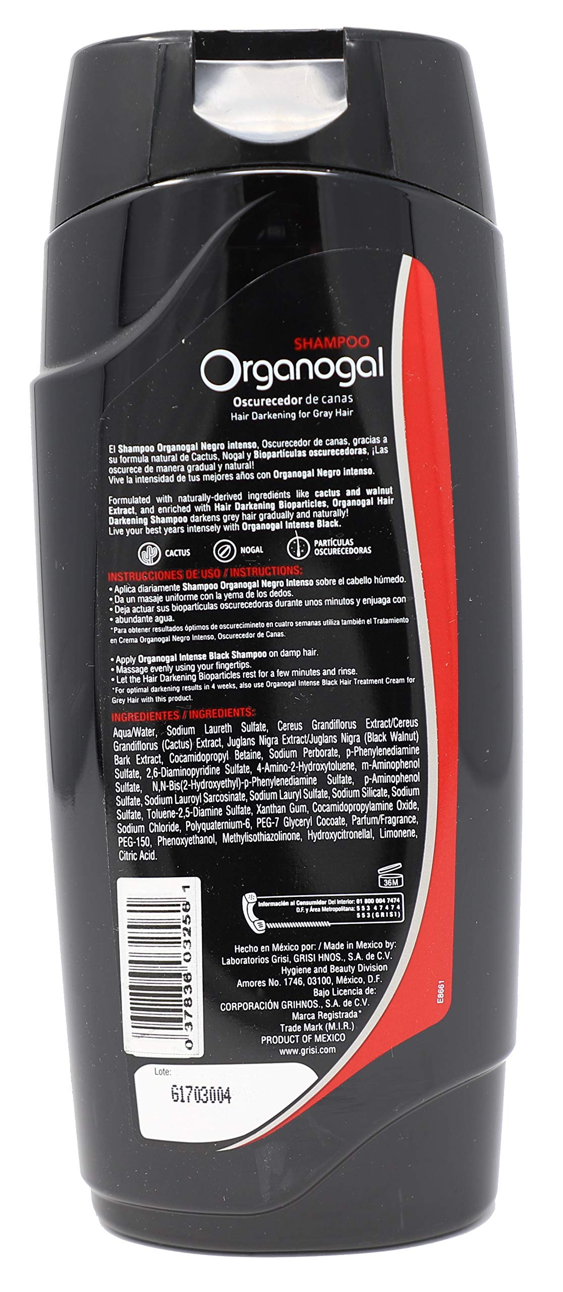 Grisi Shampoo Organogal Intense Black 13.5 fl. oz. ( 400 ml)
