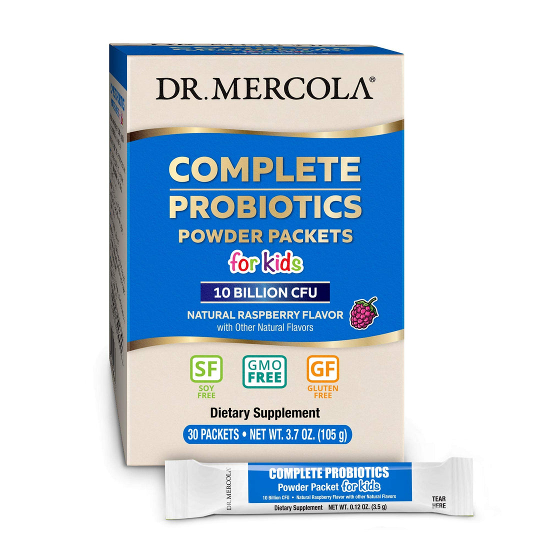 Dr. Mercola, Complete Probiotics Powder Packets for Kids, 30 Servings (30 Packets) (10 Billion CFU), Supports a Healthy Gut, Non GMO, Soy Free, Gluten Free
