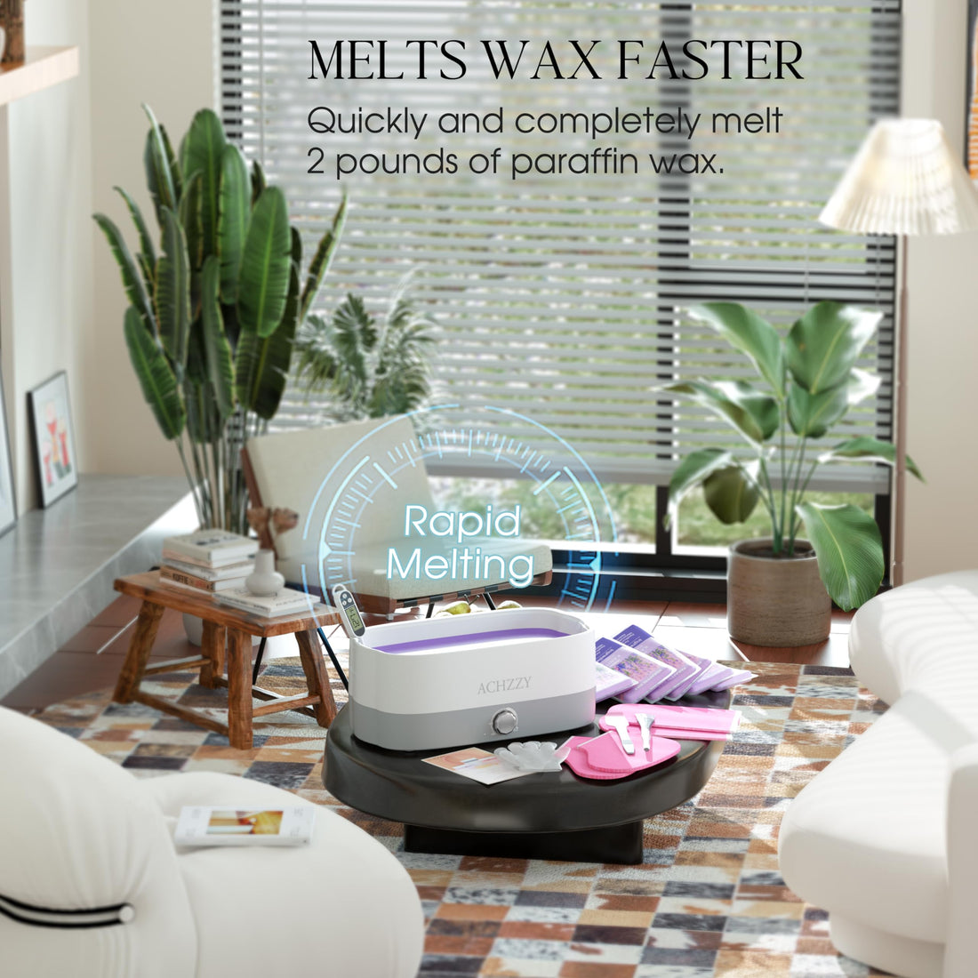 Achzzy Paraffin Wax Machine for Hands and Feet, 4000ml Paraffin Bath, Paraffin Wax Warmer with Refills, Nourishing and Moisturizing, Professional-Grade Spa Treatment for Soft and Smooth Skin