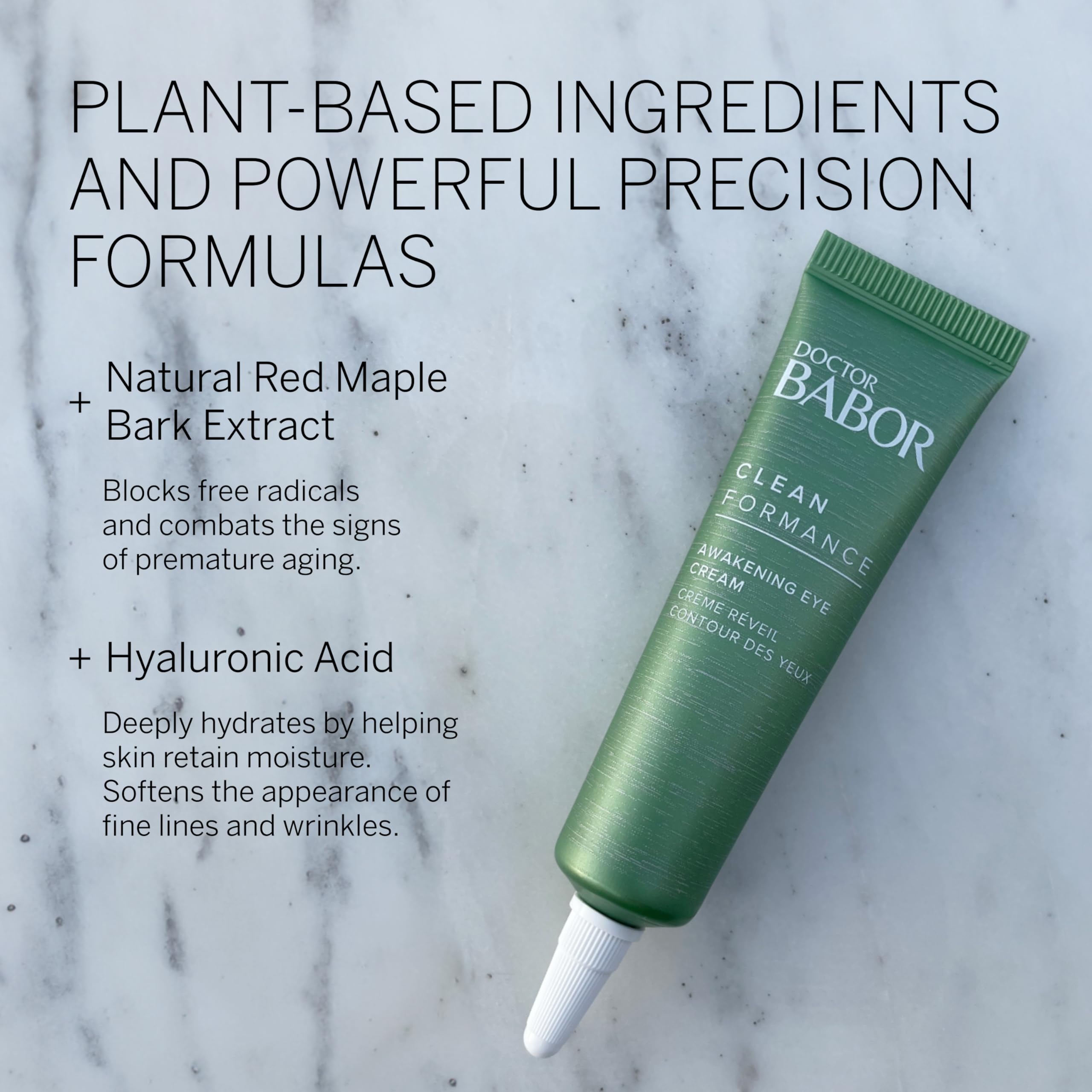 BABOR CLEANFORMANCE AWAKENING EYE CREAM, Luminating Probiotic Eye Treatment, with Hyaluronic Acid for Dark Circles, Puffy Eyes, and Bags, Clean Beauty, Vegan