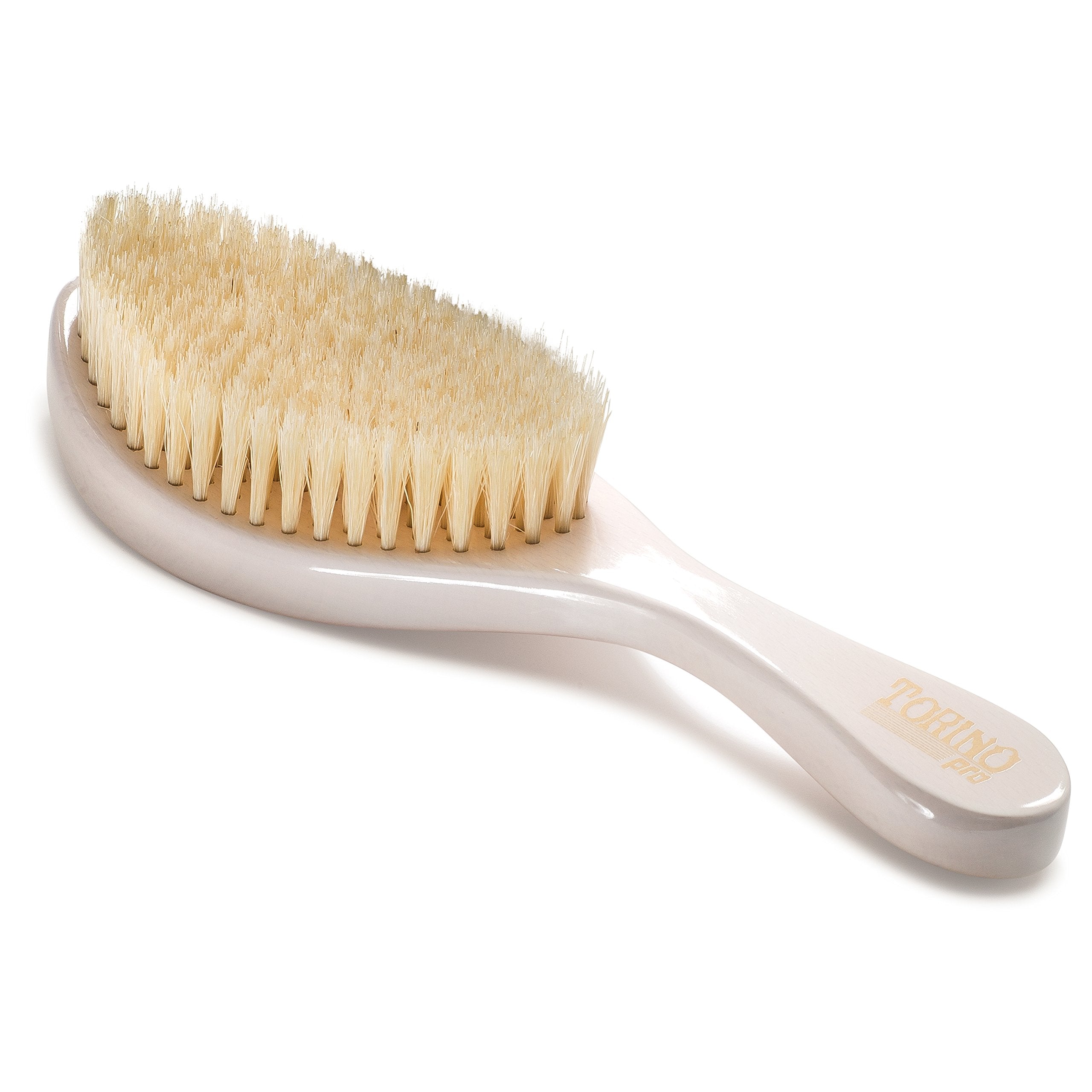 Torino Pro Wave Brush #640 By Brush King - Soft Curve 360 Waves Brush - Soft Wave Brush - Made with 100% Boar Bristles - True Texture Soft - Great for Polishing/Laying Down Frizz & Finisher