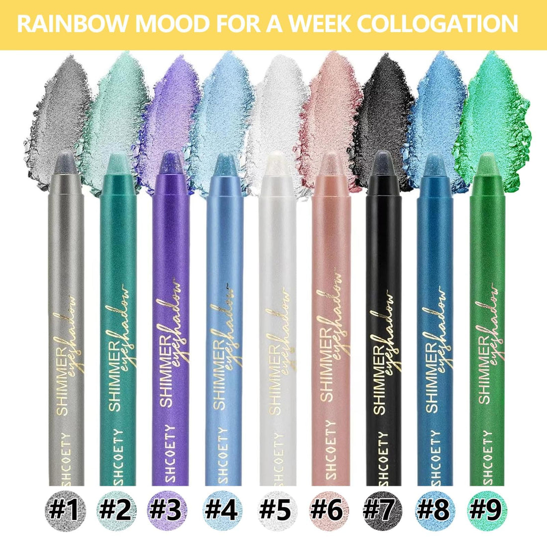White Eyeshadow Stick - Creamy Blendable Eye Brightener, Waterproof Long Lasting Pencil, Smooth Shimmer Highlighter Eye Liner Makeup - #5 White Shimmer