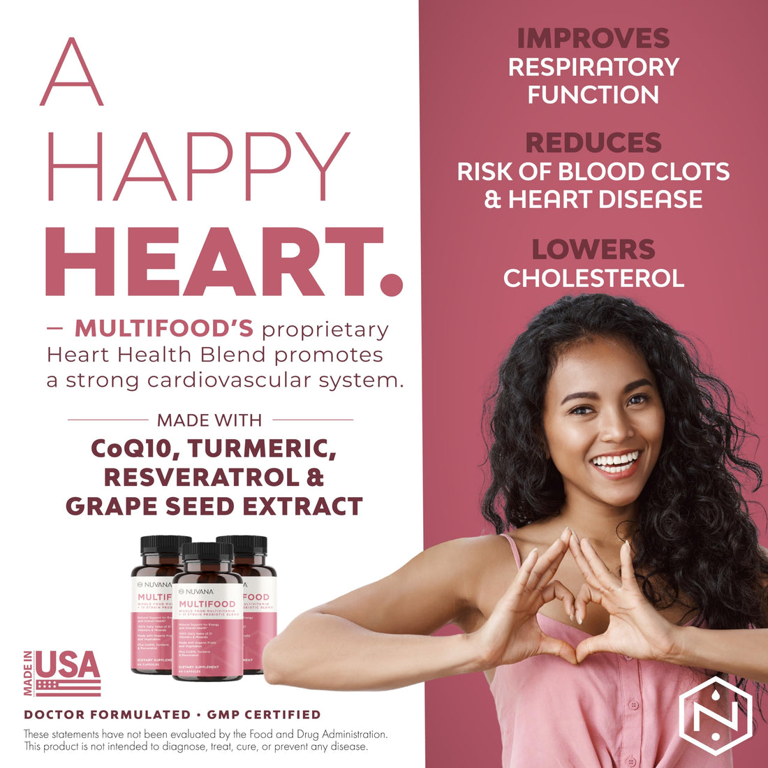 Nuvana Multifood Whole Food Multivitamin for Women | 21 Organic Fruits & Vegtables | Tumeric Boosts Energy, Supports Gut & Immune Health | Prebiotics & Probiotics | 60 Capsules