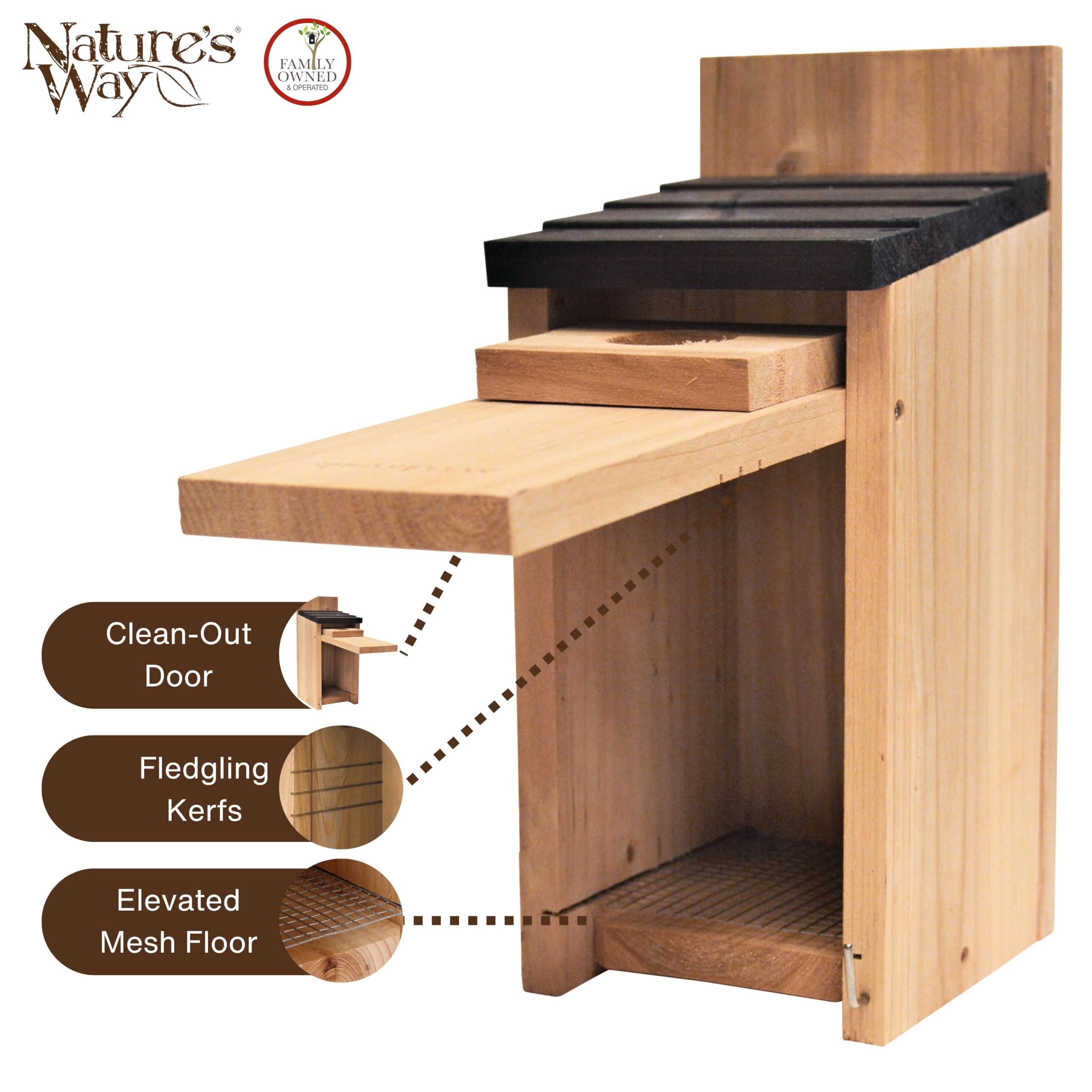 Nature's Way Bird Products CWH3 Cedar Bluebird Box House