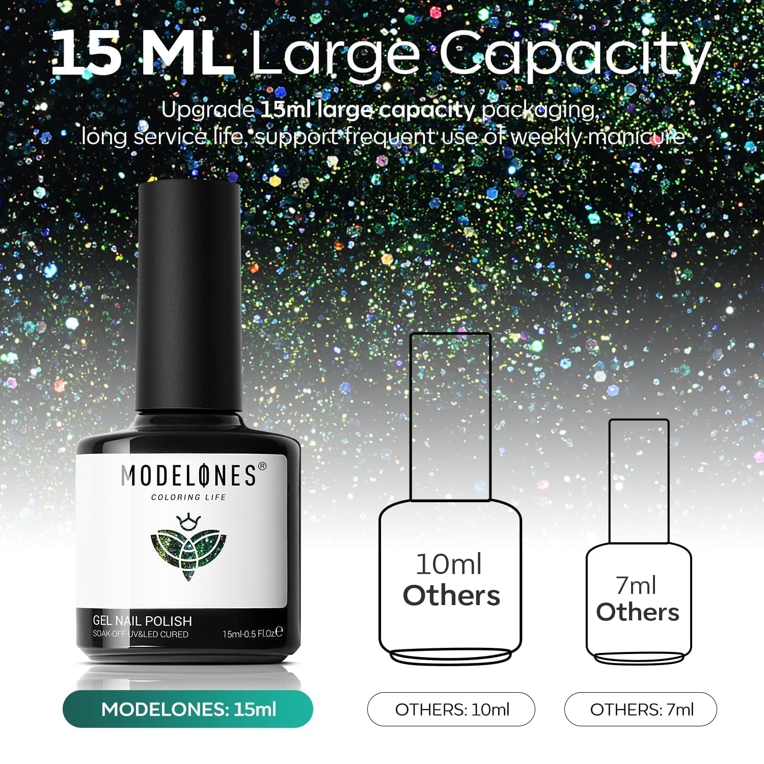 modelones Cat Eye Gel Nail Polish,15 ML Green Gel Nail Polish Sparkle Reflective Shimmer Glitter Green Polish 9D with Magnet Soak Off LED Spring Nail Art DIY Salon
