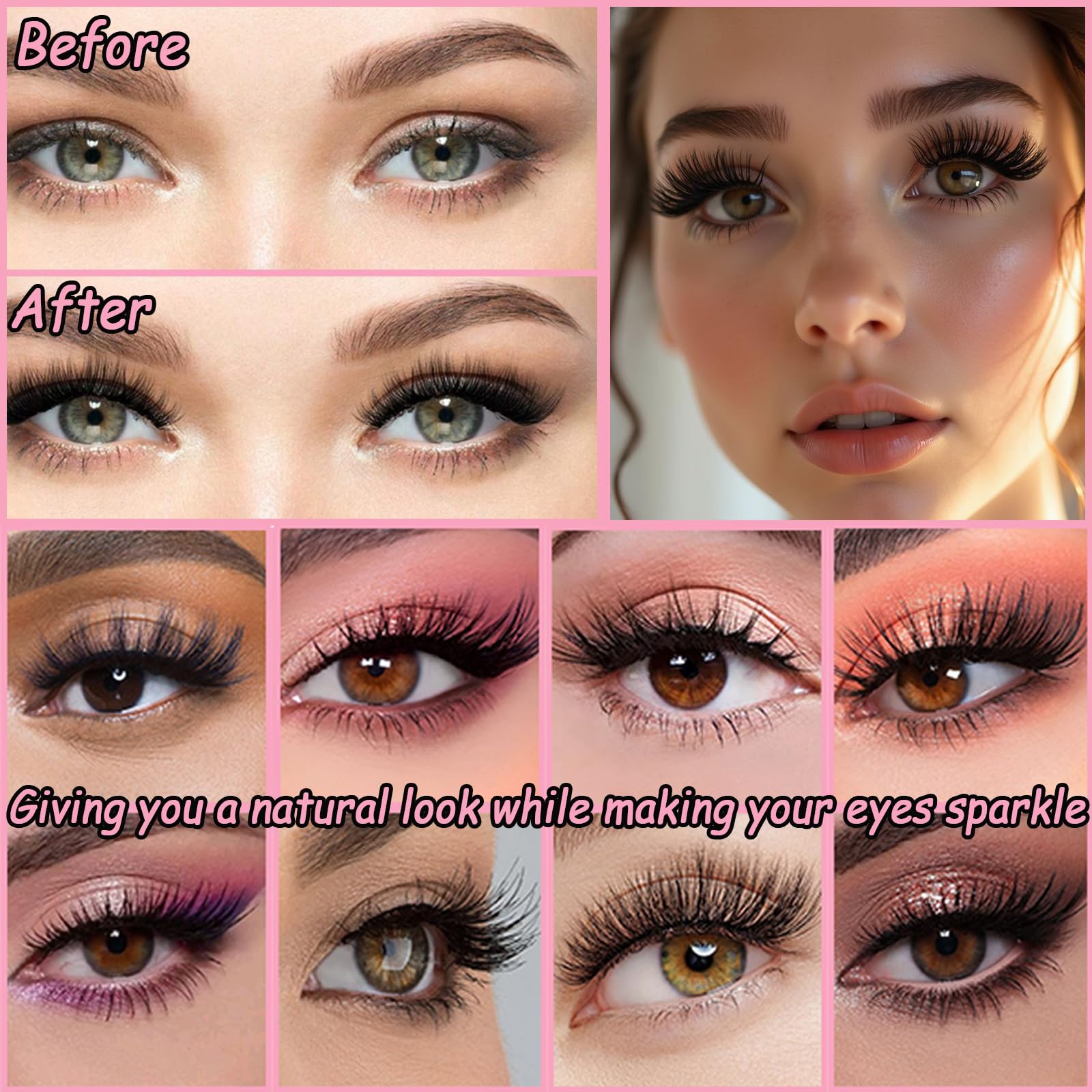 Lash Clusters, 640 Pcs Eyelashes Cluster Extensions 9-16mm Fluffy Individual Lashes 30D-60D D Curl False Eyelashes (30D~60D 9-16 mm)
