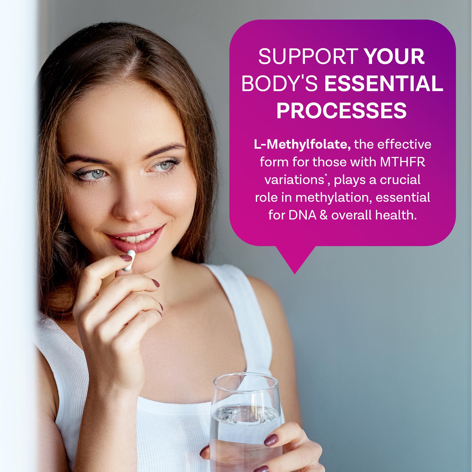 MD Life L-Methylfolate 5mg - Professional-Grade Active Methylfolate Supplement - Maximum Potency MTHFR Supplements - L methylfolate 5mg 30 Capsules - Essential Amino Acids