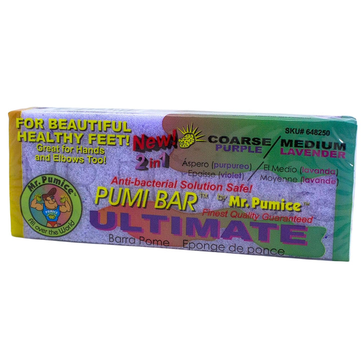 Mr. Pumice Ultimate Pumi Bar 2 in 1 (Coarse/Medium), Lavender/Purple, 1 piece
