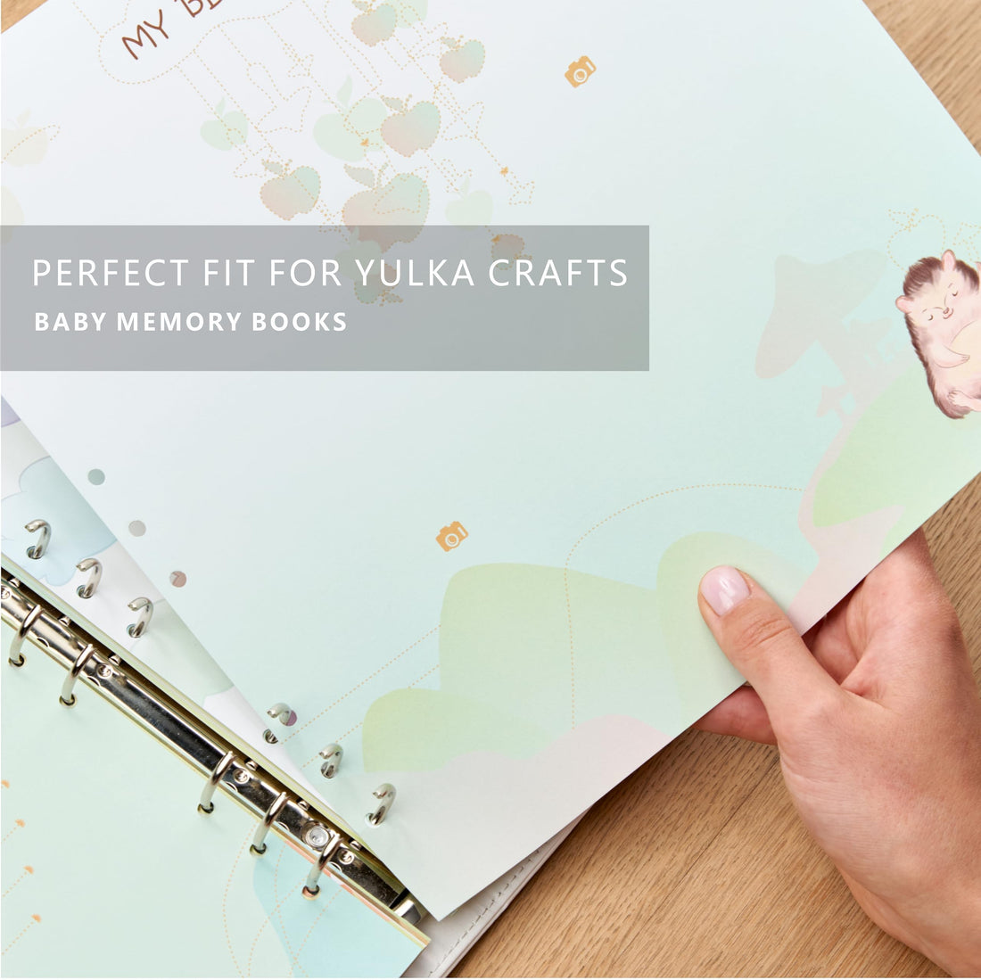 Yulka Crafts Baby Memory Book Extra Pages for Photos – 10 Additional Paper Sheets for Loose-Leaf Elephant Baby Photo Album Keepsake Journal for Newborns | Refill Paper Set – for Girls and Boys