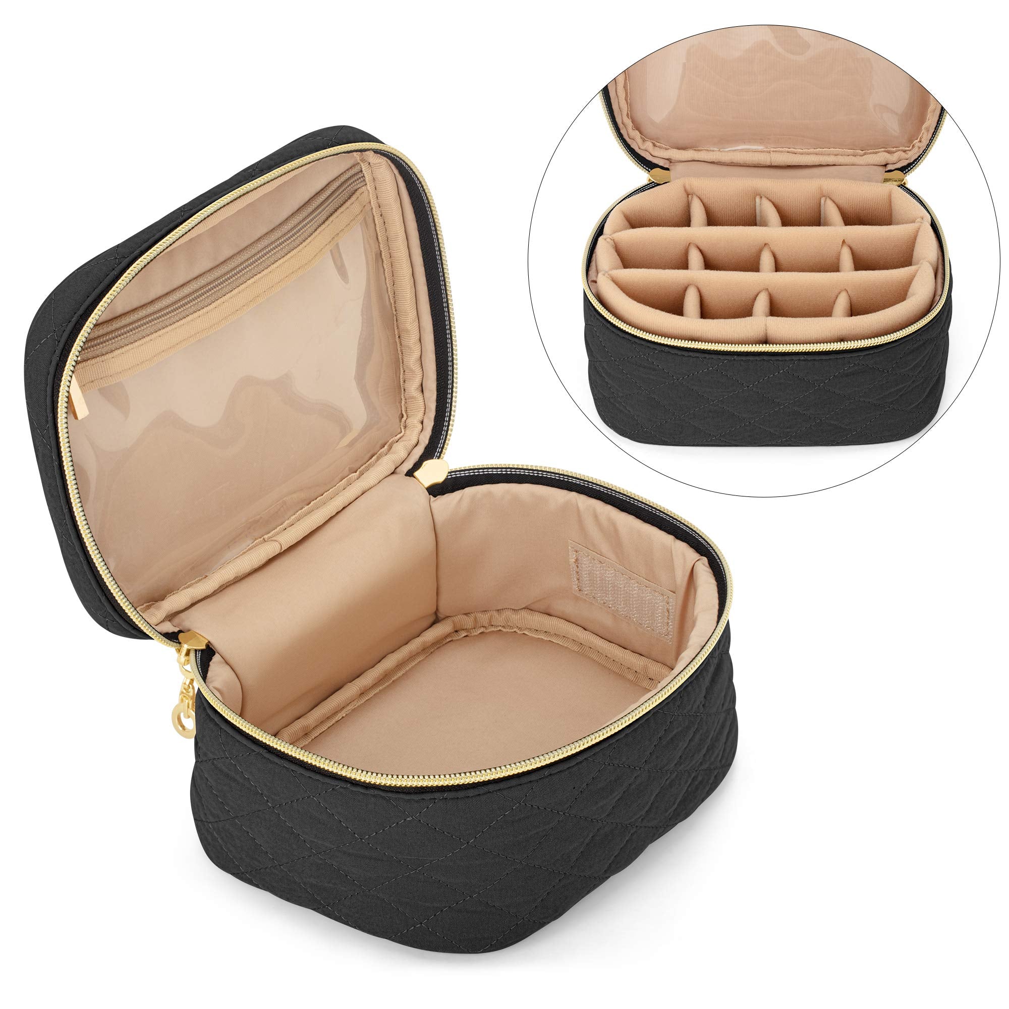 YARWO Nail Polish Organizer Bag Holds 12 Bottles (15ml/0.5 fl.oz), Travel Carrying Case for Nail Polish and Manicure Kit, Black (Bag Only, Patented Design)