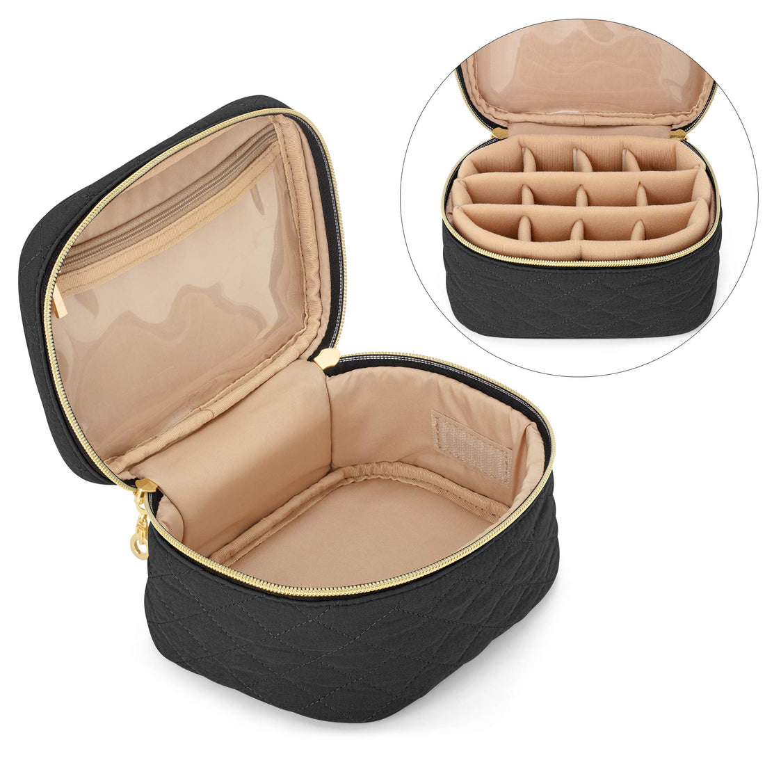 YARWO Nail Polish Organizer Bag Holds 12 Bottles (15ml/0.5 fl.oz), Travel Carrying Case for Nail Polish and Manicure Kit, Black (Bag Only, Patented Design)