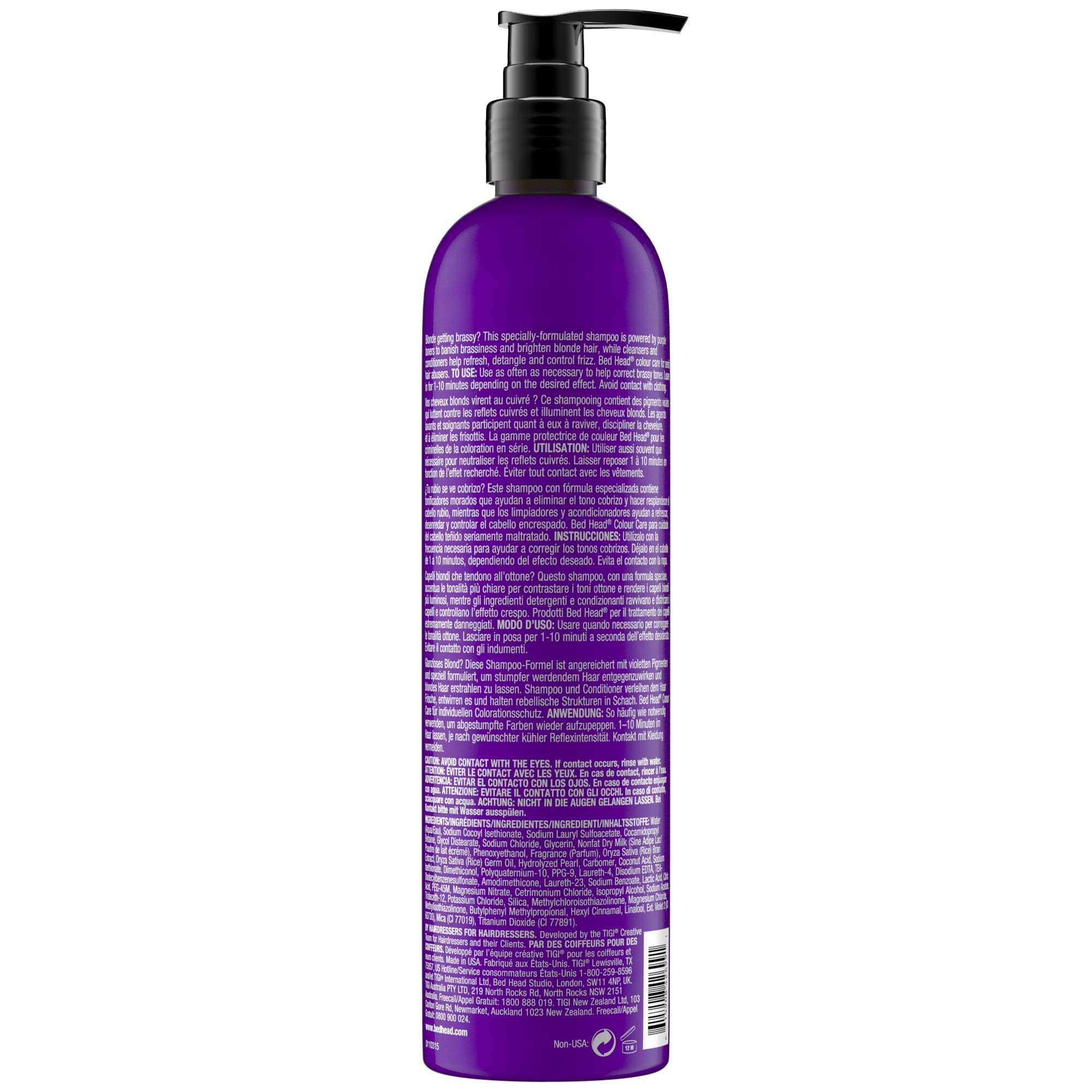 TIGI Bed Head Dumb Blonde Purple Toning Shampoo, 13.5 Ounce
