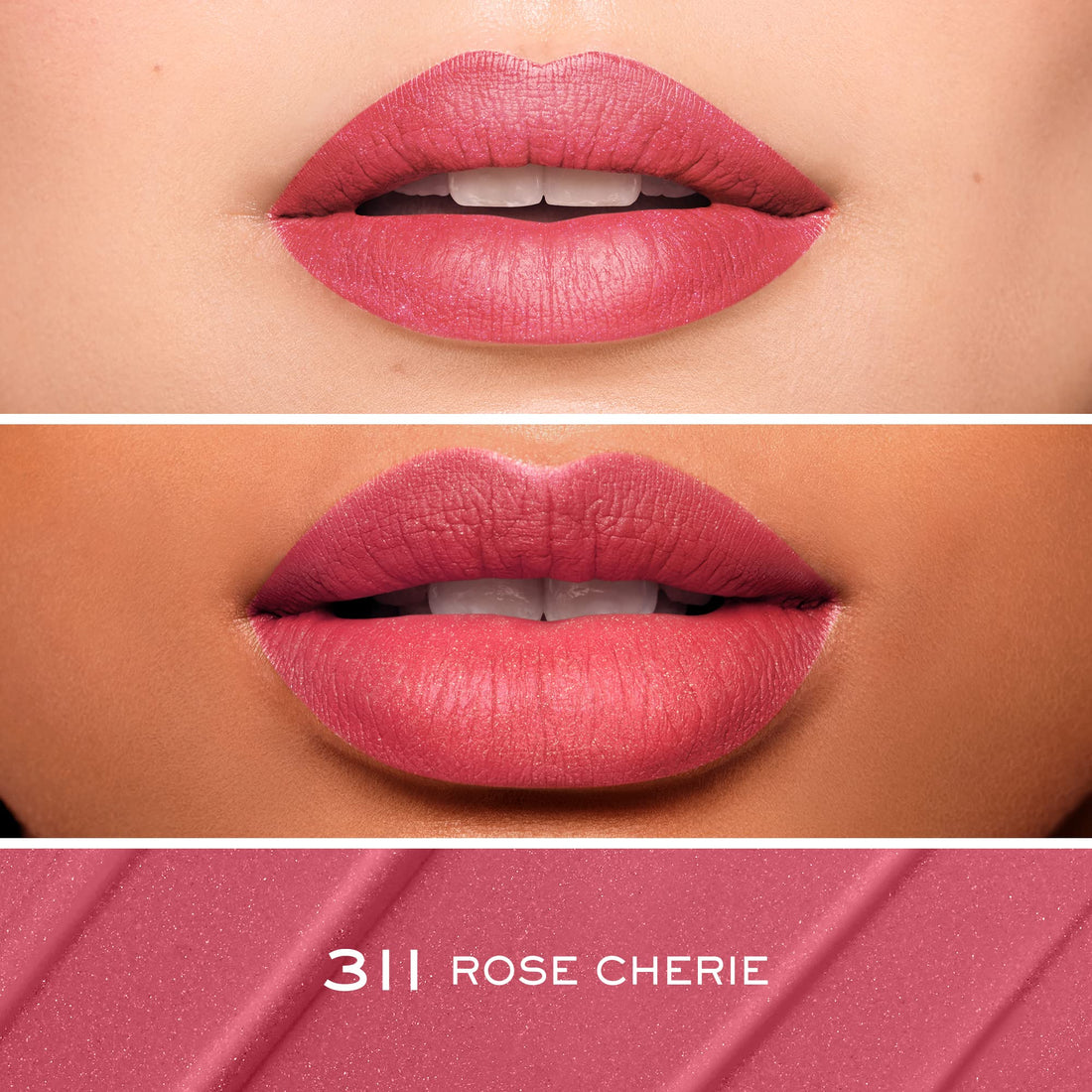 Lancôme L'Absolu Rouge Drama Ink Semi-Matte Liquid Lipstick - Highly Pigmented - All Day Wear - 311 Rose Cherie