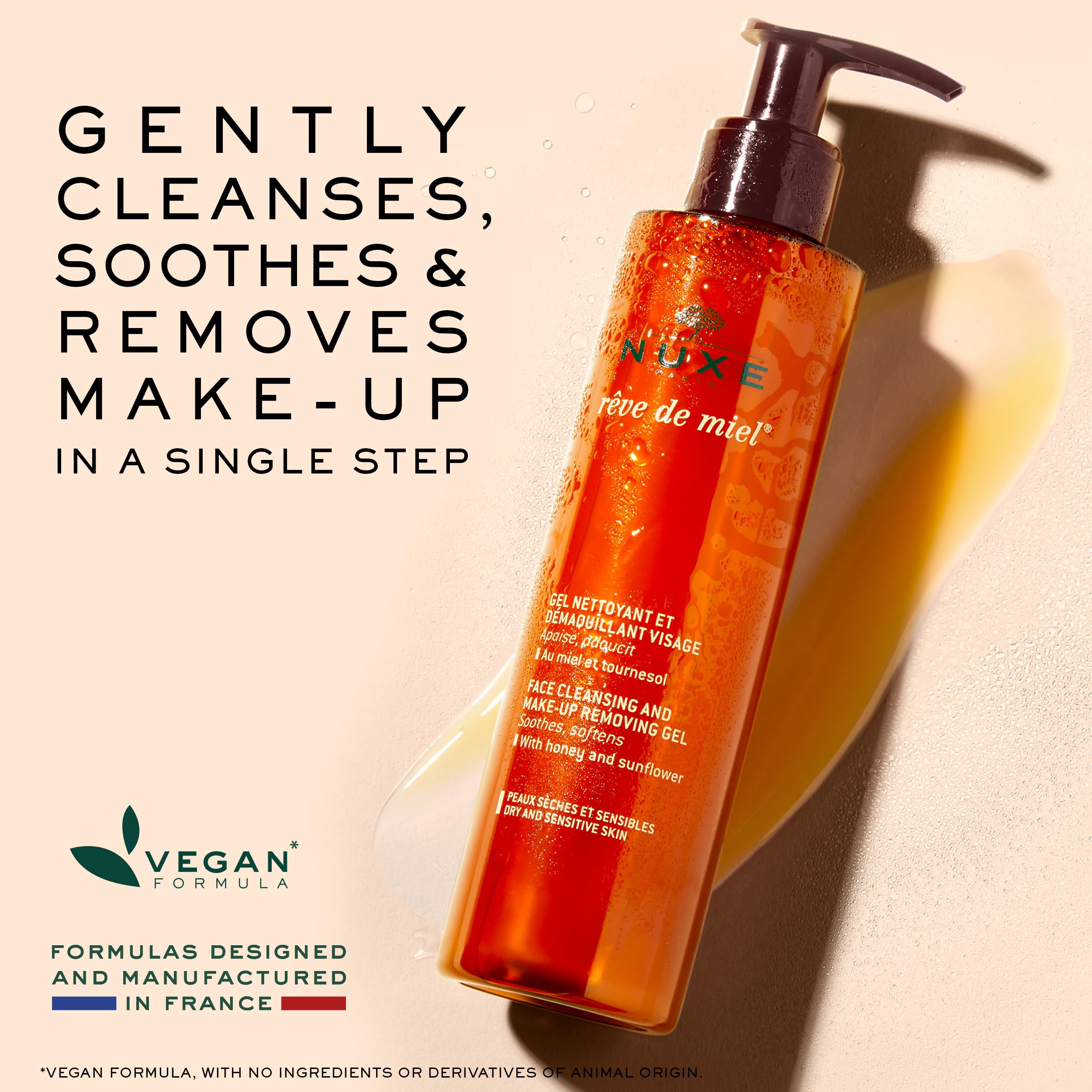 NUXE Rêve de Miel Face Cleansing and Make-Up Removing Gel, 6.7 fl. oz.