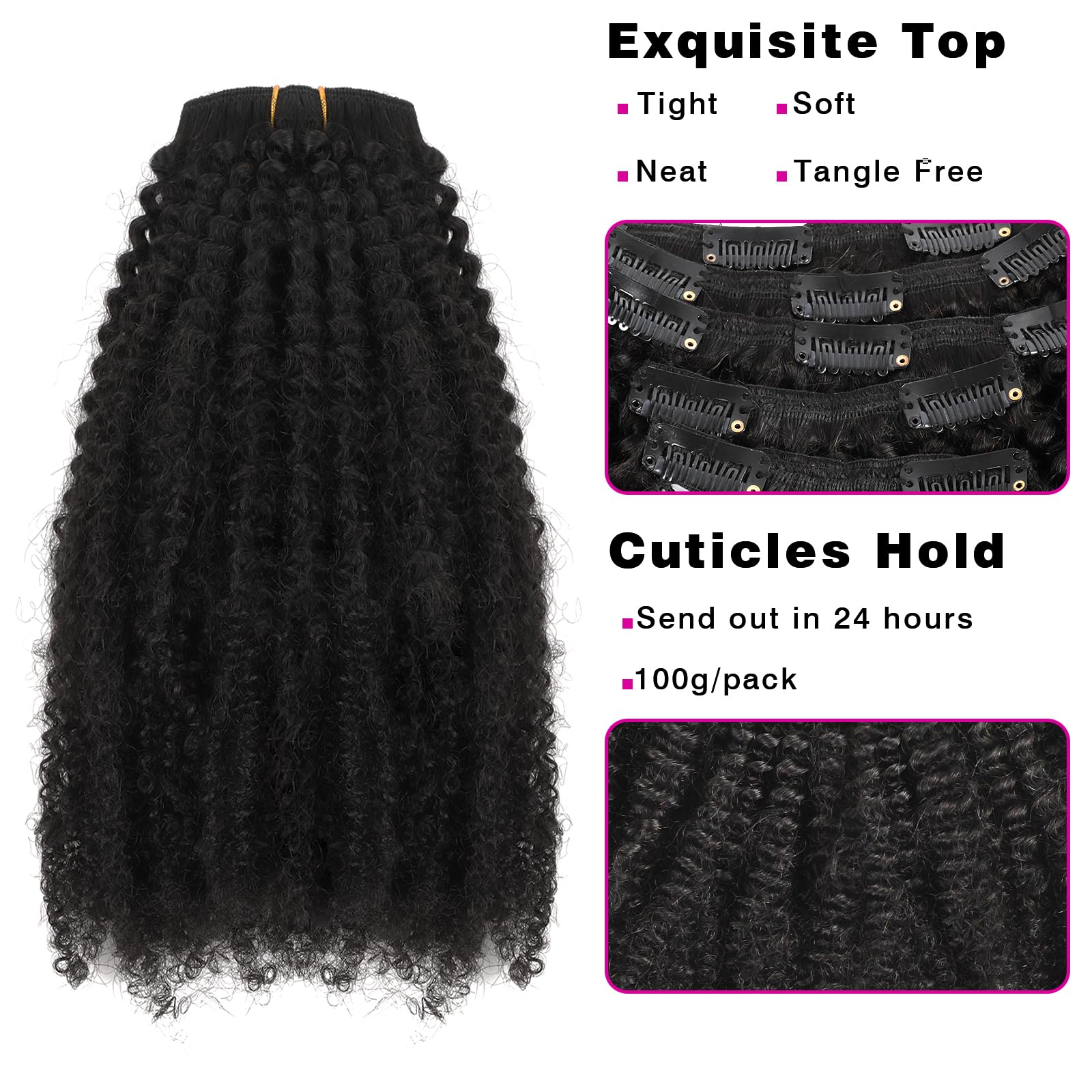 16 inch, AC: Sassina 8A Grade Afro Curly Clip In Human Hair Extensions 3C 4A Seamless Real Thick Clip On Extensiosn For African Americans 120 Grams 7 Pieces Double Wefts With 17 Clips AC 16 Inch