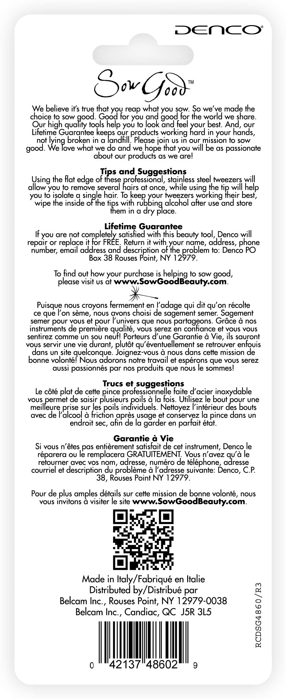 Belcalm-Sow Good - Aero Tweeze Slant Tweezer, 1 tweezer