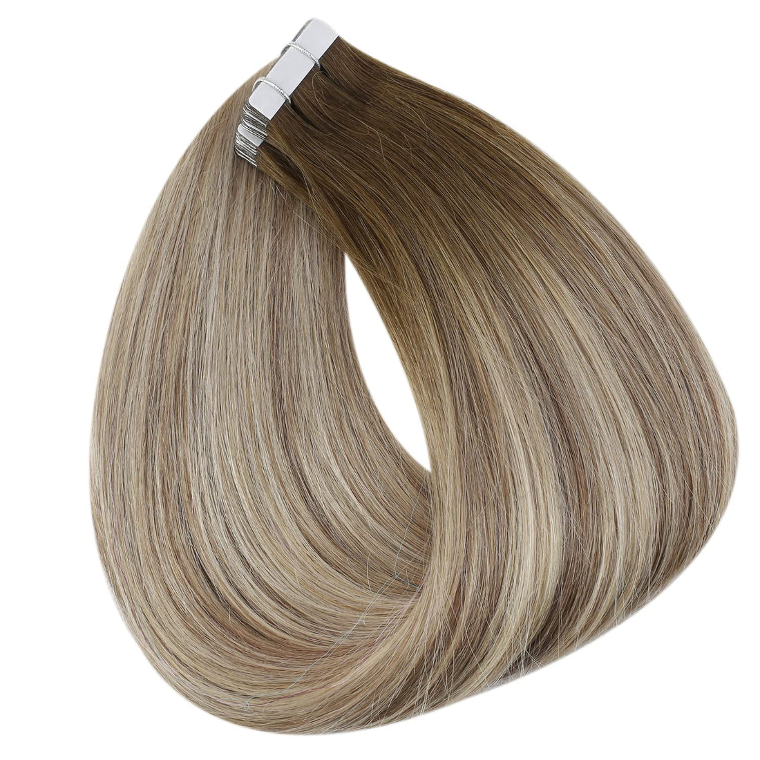 Fshine Balayage Tape in Hair Extensions Blonde Hair 22 Inch Tape on Human Hair Extensions 50 Gram Adhesive Tape in Hair Dark Roots Color 3 8 22 Blonde Double Sided Tape In Hair Extensions 20 Pieces