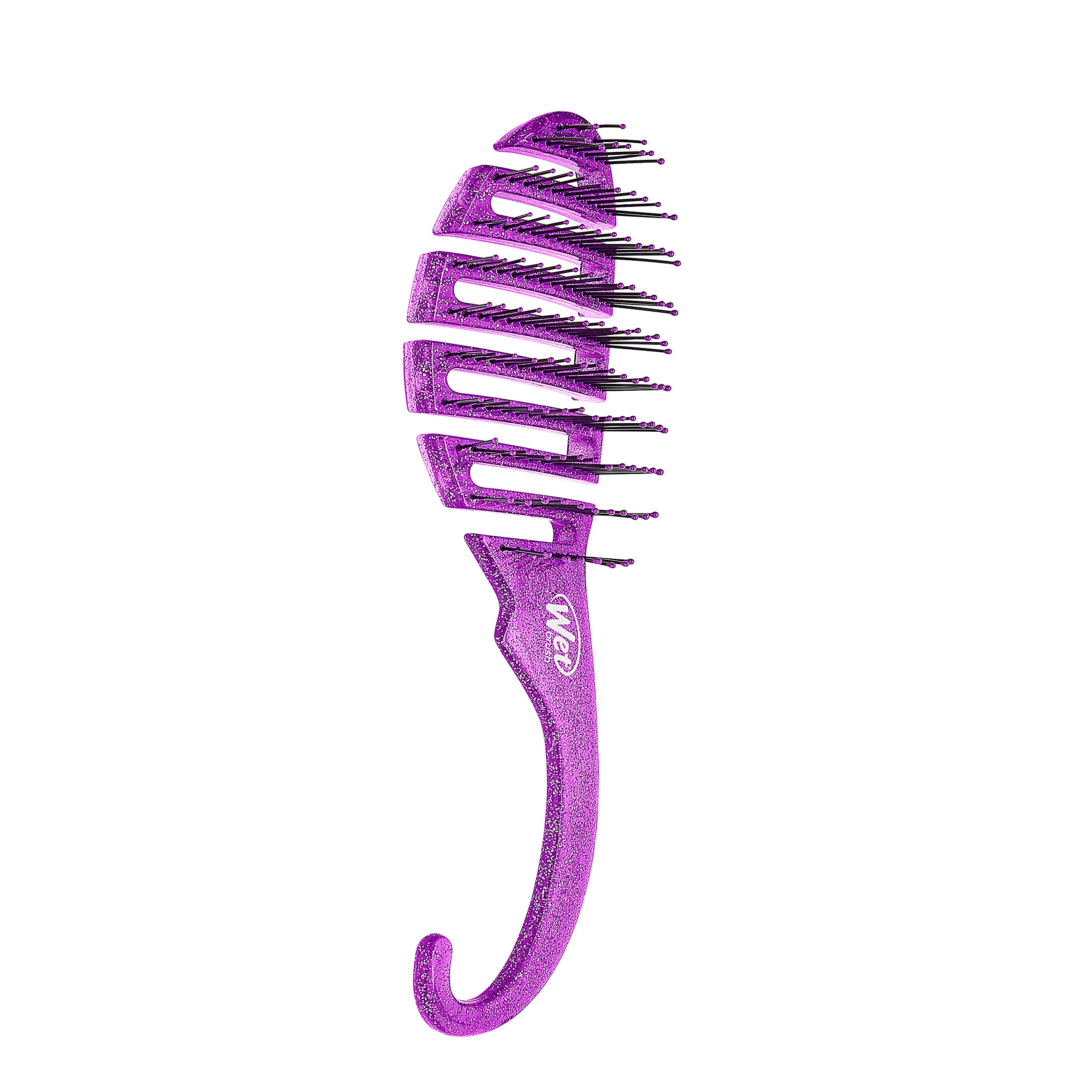 Wet Brush Shower Detangler Hair Brush - Purple Glitter - Ultra-Soft IntelliFlex Bristles with Hangable Design - Detangling Comb Protects Against Split Ends & Breakage - Pain-Free for Wet & Dry Hair
