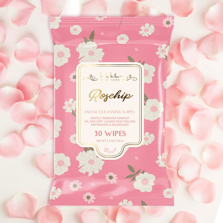 Nicole Miller Pack Facial Cleansing Wipes, Facial Cleansing Cloths, Removes Makeup, Mascara, Dirt and Oil, Rosehip, Coconut, Vanilla Mint, Wild Berries
