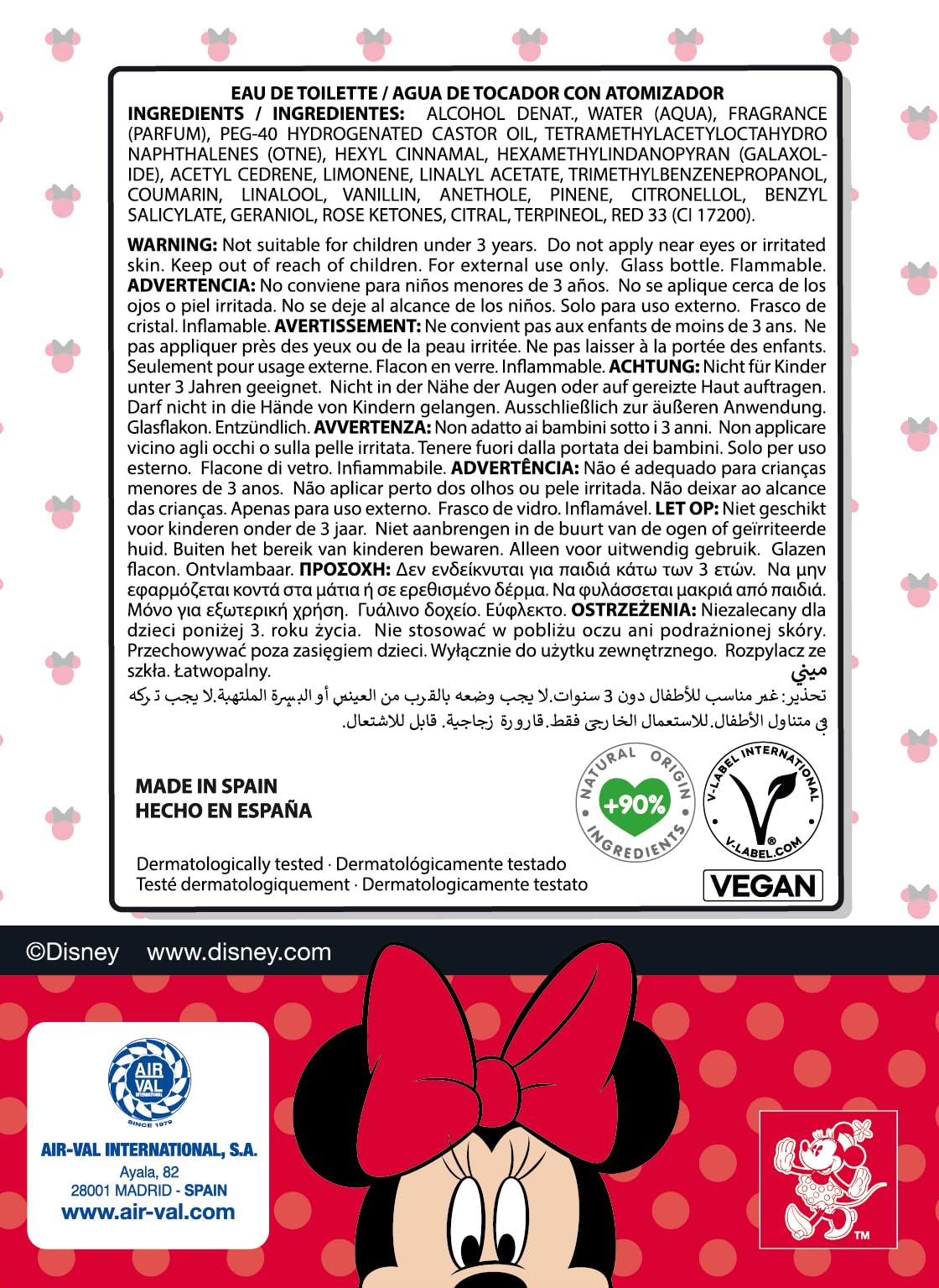 Minnie Mouse By Disney For Women. Eau De Toilette Spray 3.3 Ounces