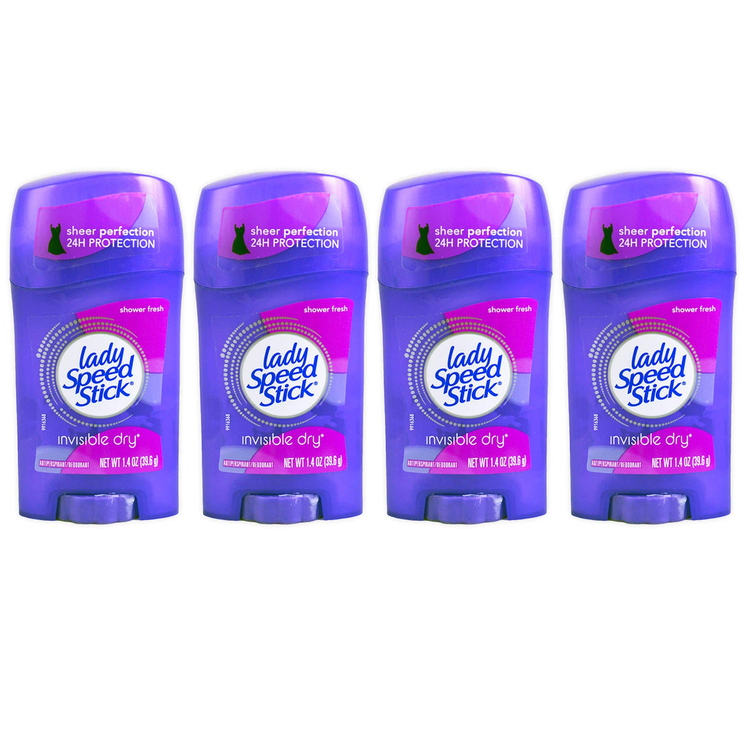 Lady Speed Stick Invisible Dry Antiperspirant & Deodorant, Shower Fresh - 1.4 oz - 4 pk