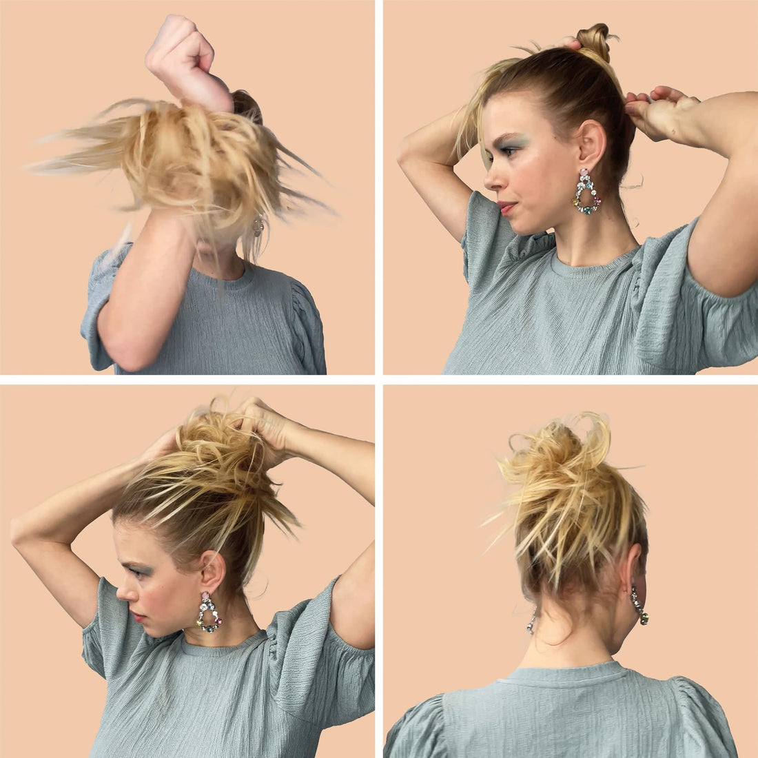 light blonde 22T613 : PRETTYSHOP Scrunchie Bun Up Do Hair piece Hair Ribbon Ponytail Extensions Wavy Curly or Messy Various Colors(light blonde 22T613)