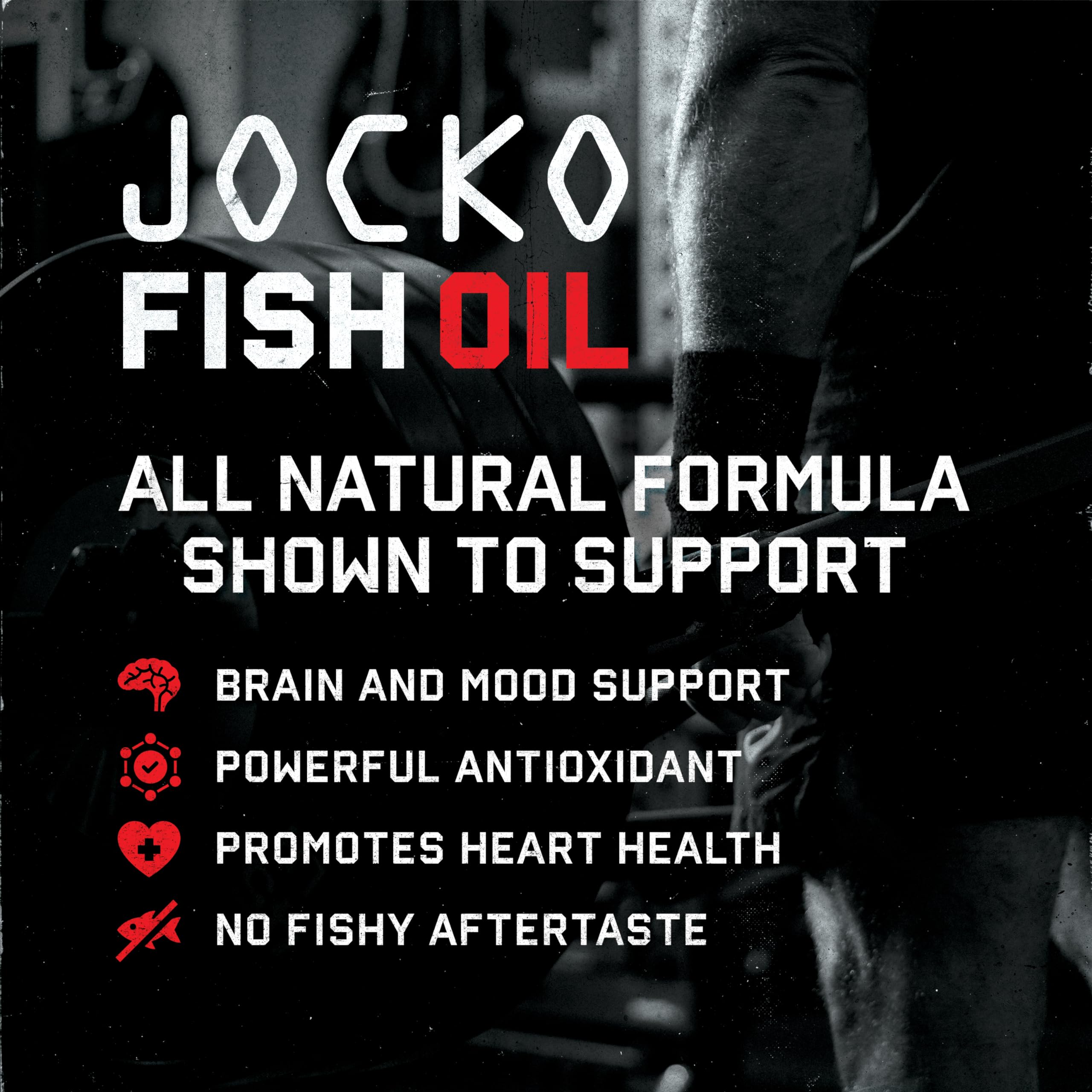 Jocko Fuel Omega 3 Fish Oil Supplement - Burpless Fish Oil 2000mg Omega 3 Fatty Acid Supplement Powerful Antioxidant with Astaxanthin - Supports Brain, Heart, & Mood (60 Capsules) (30 Day Supply)