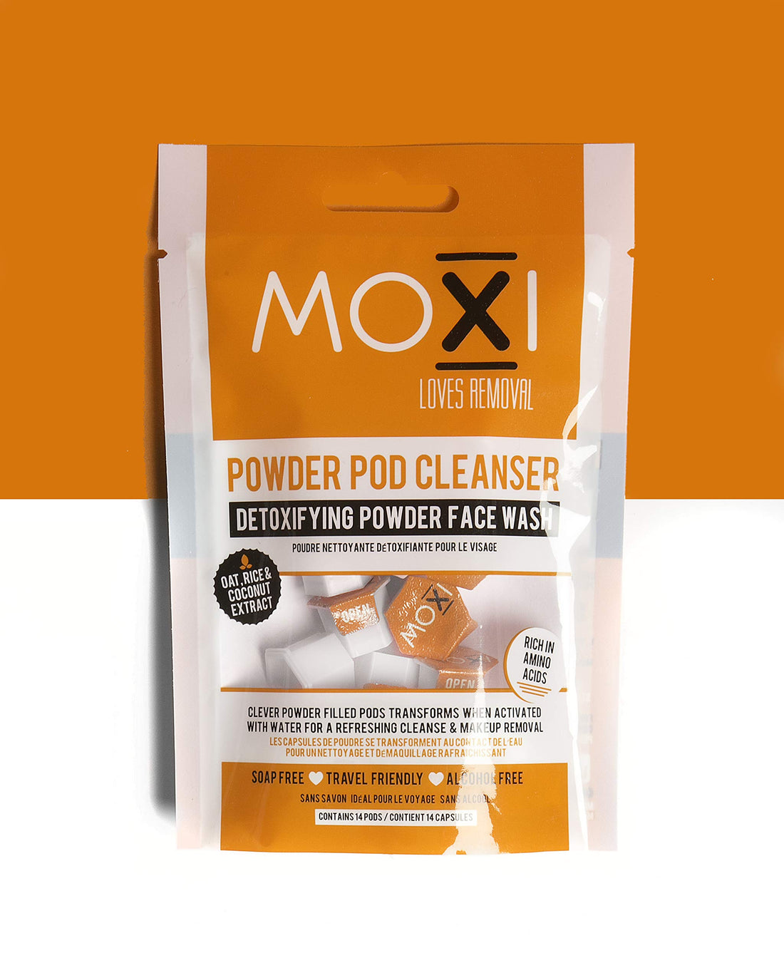 Moxi Loves Travel Friendly POWDER POD CLEANSER, Detoxifying Face Wash 1 pack