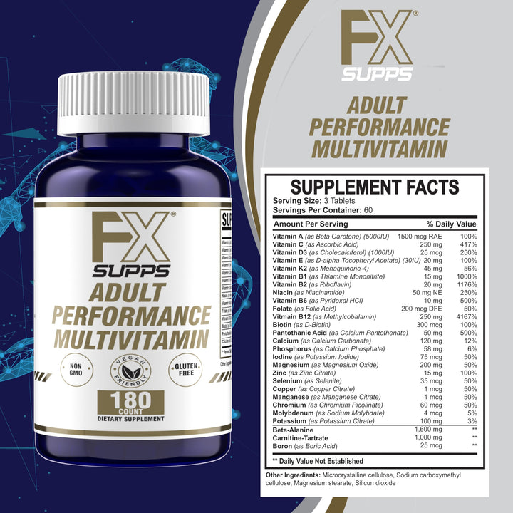 FXSUPPS Adult Performance Multivitamin 180ct