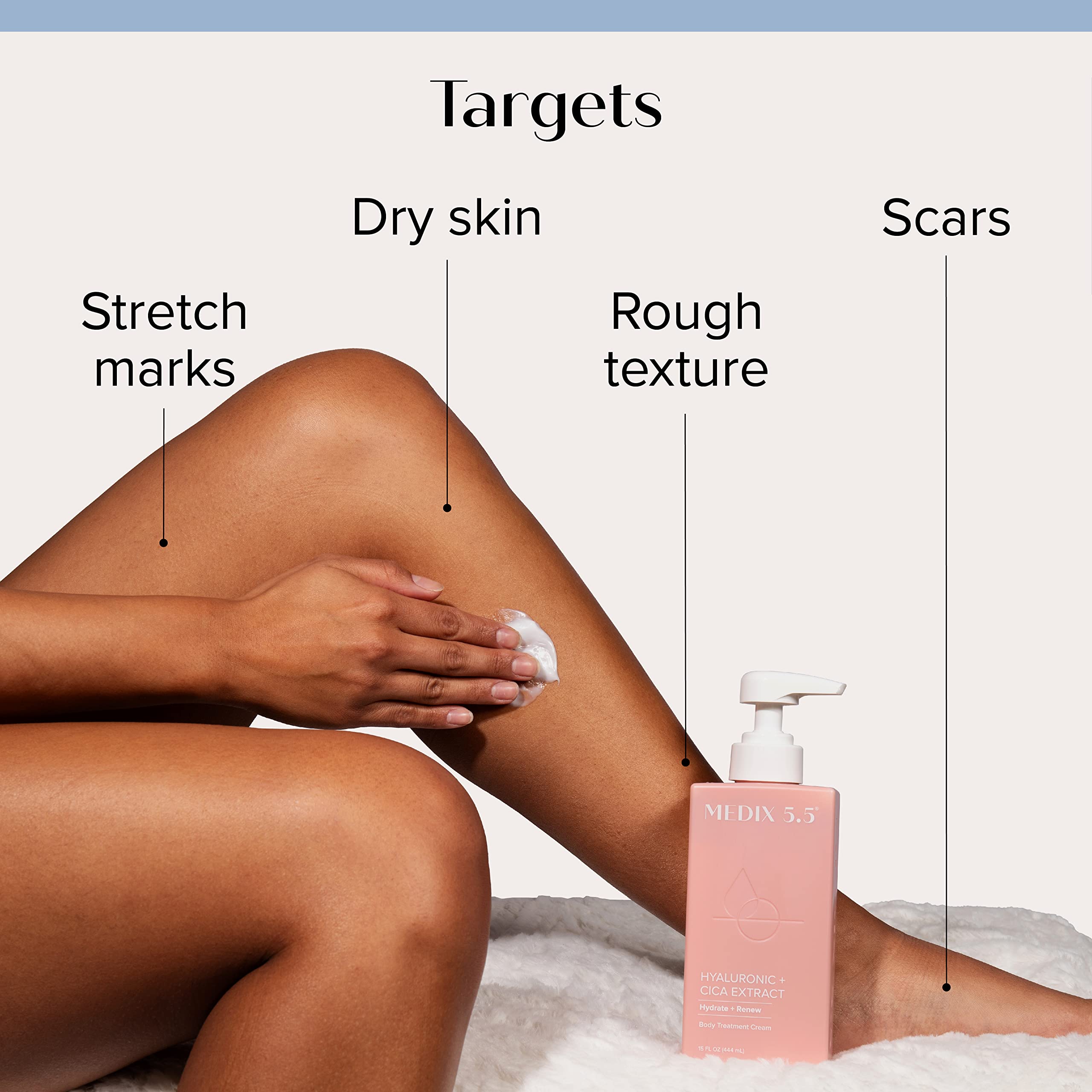 Medix 5.5 Firming Collagen Cream + Hyaluronic Acid Body Lotion 2PC Set, Anti Aging Firming Lotion & Face Moisturizer For Women, Crepey Skin, Stretch Marks, & Dry Skin, Skin Care Products, 2PC Bundle