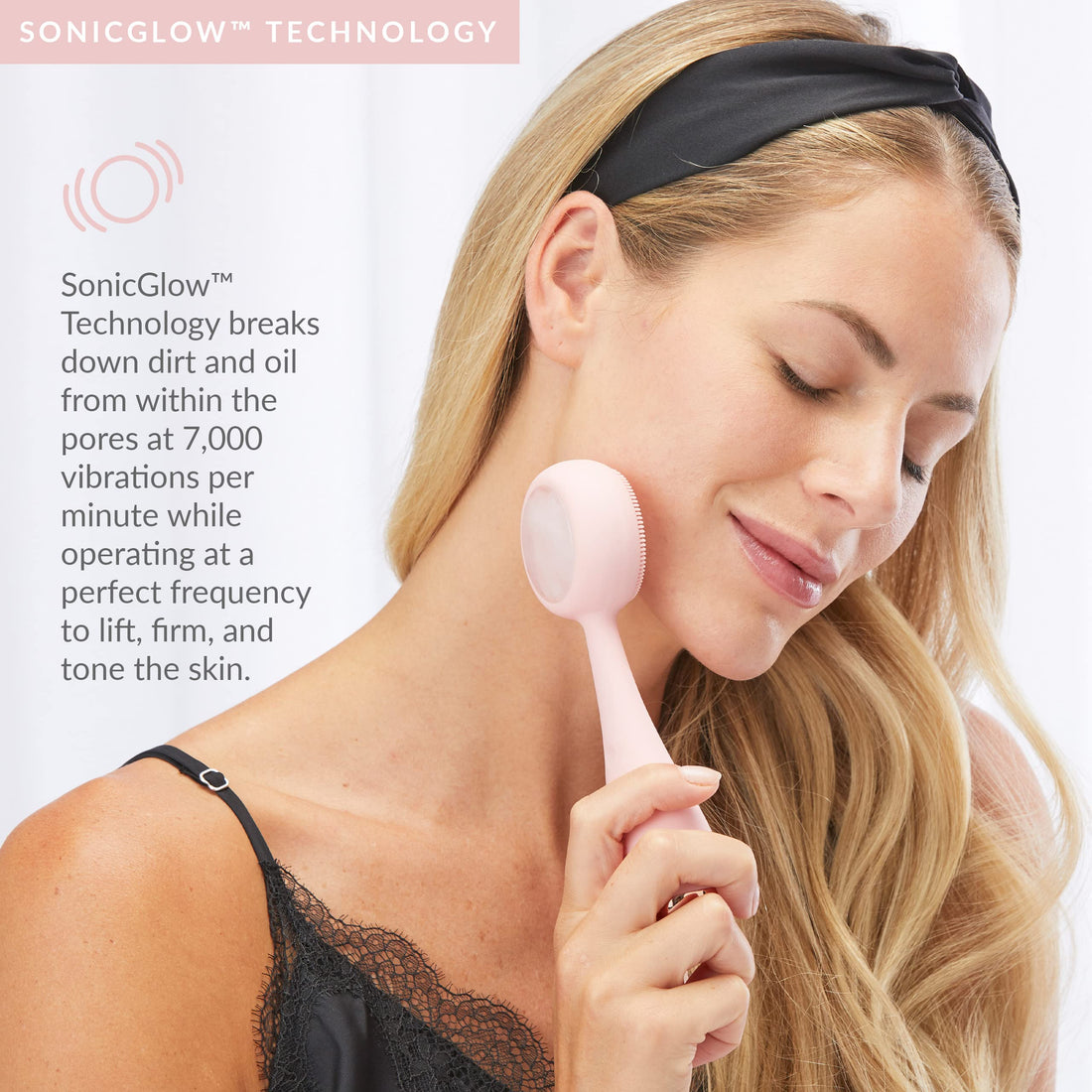 PMD Clean Pro RQ - Smart Facial Cleansing Device, Blush with Rose Quartz