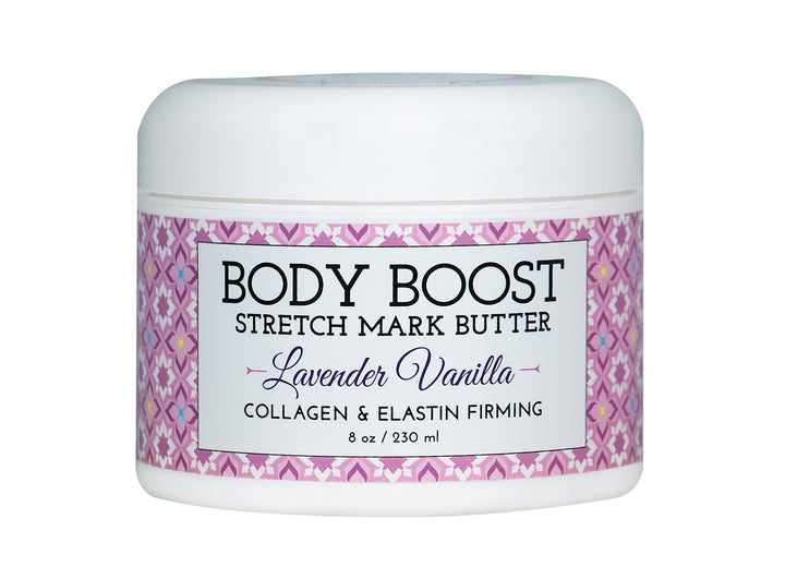Body Boost Lavender Vanilla Stretch Mark Butter 8 oz.- Pregnancy and Nursing Safe Skin Care